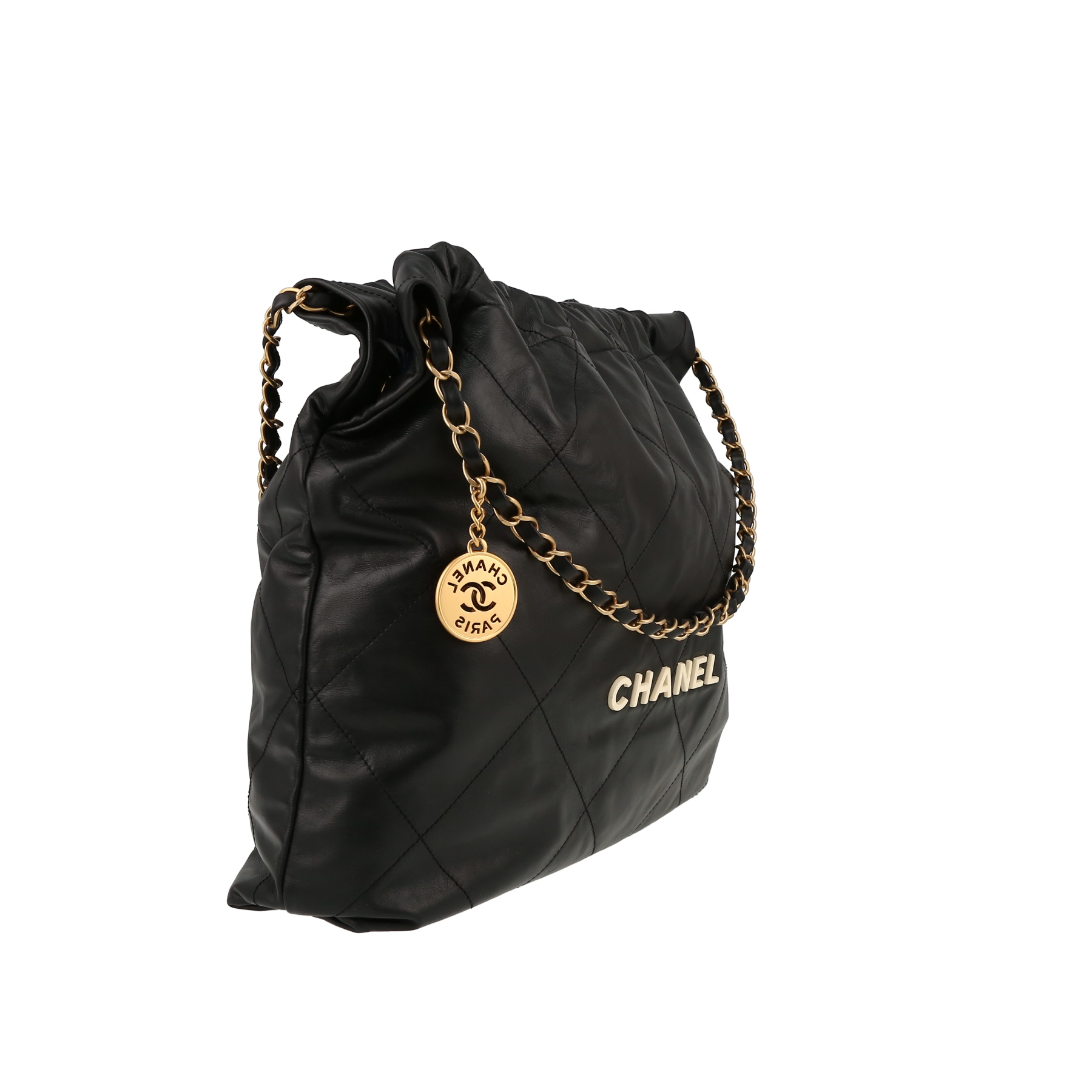 Sac cabas Chanel  22 en cuir noir