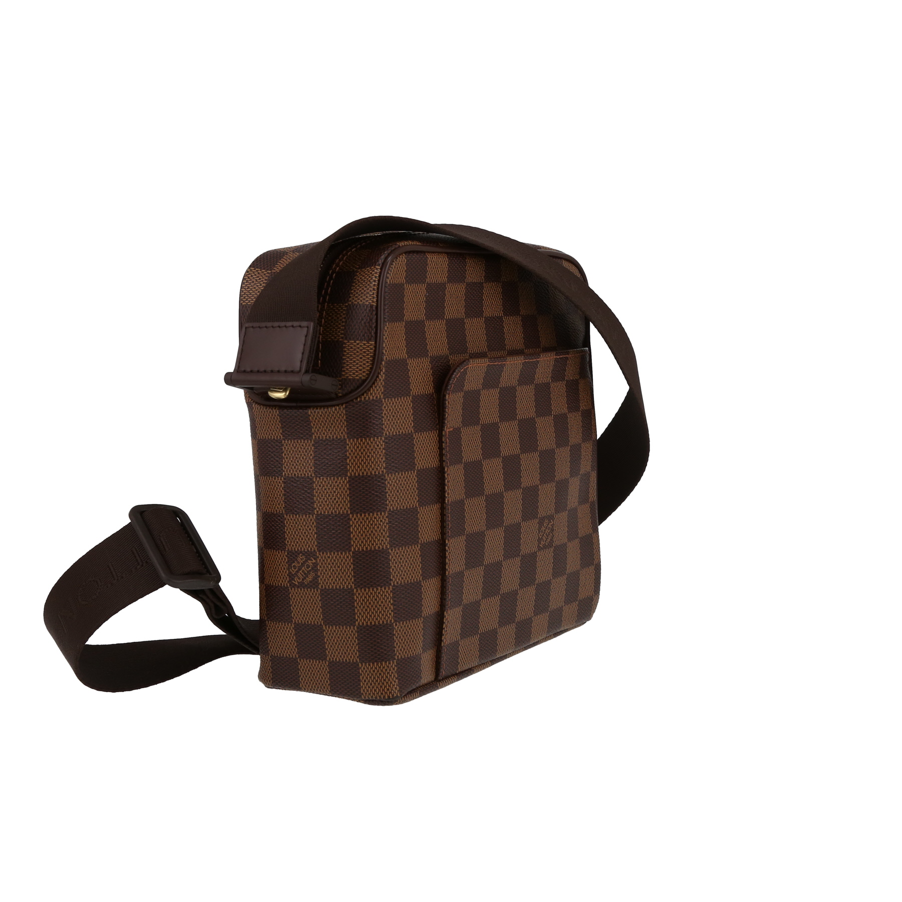 Louis Vuitton  Olav shoulder bag  in brown damier canvas  and brown