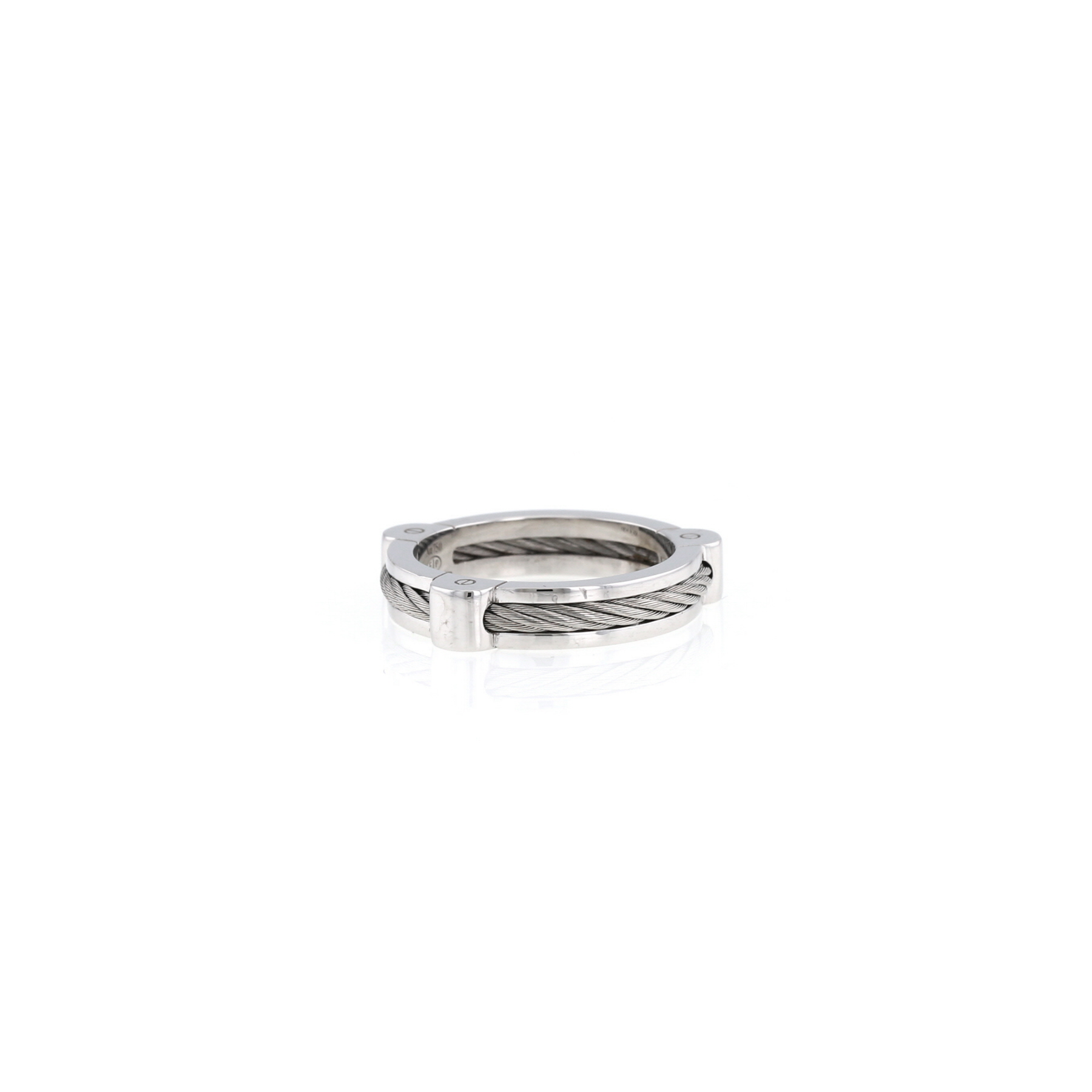 Bague Fred Force 10 petit modèle en or blanc et acier