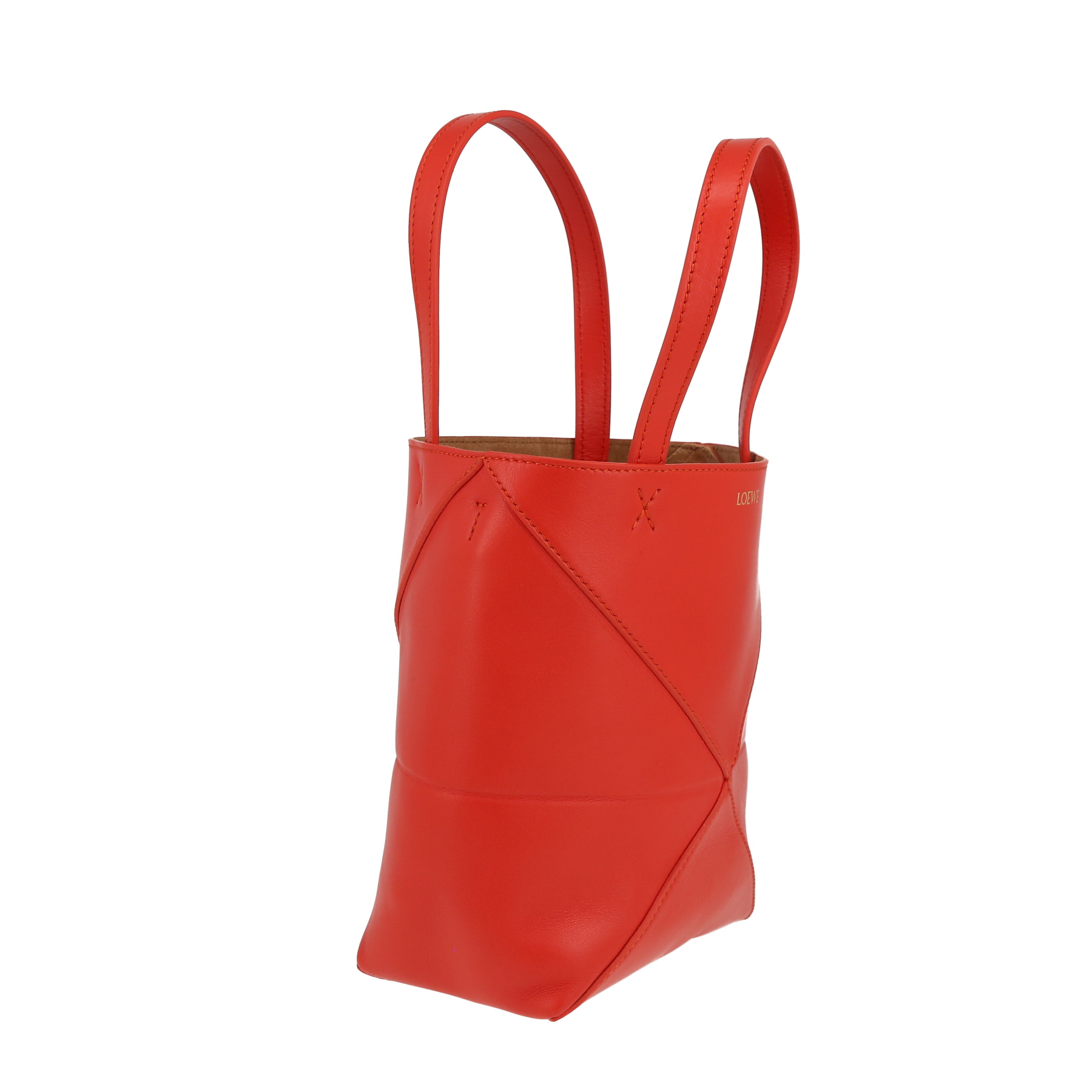 Shopping bag Loewe  Fold mini  in pelle rossa
