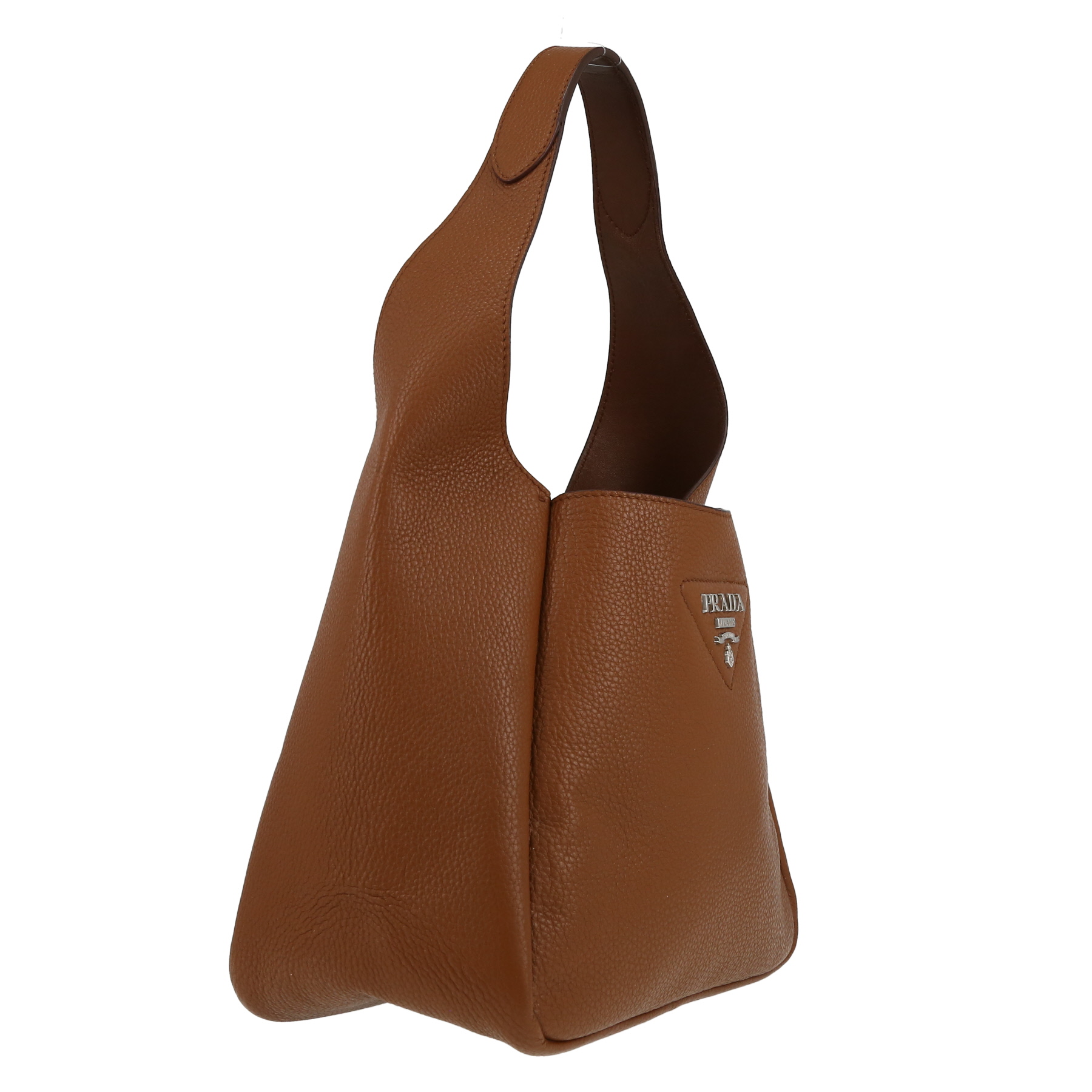 Prada  Dynamique handbag  in brown grained leather