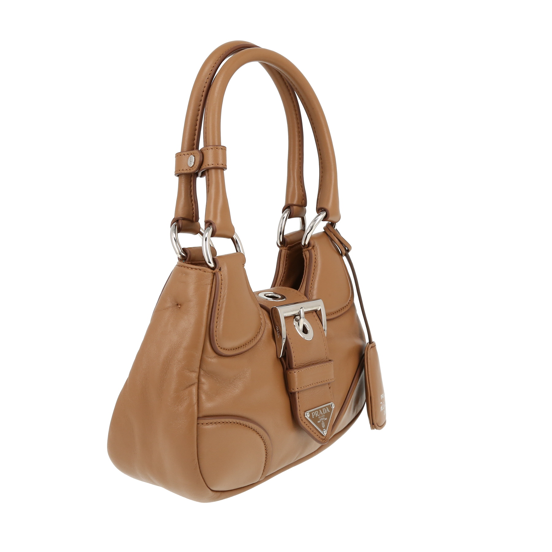 Prada  Moon shoulder bag  in brown leather