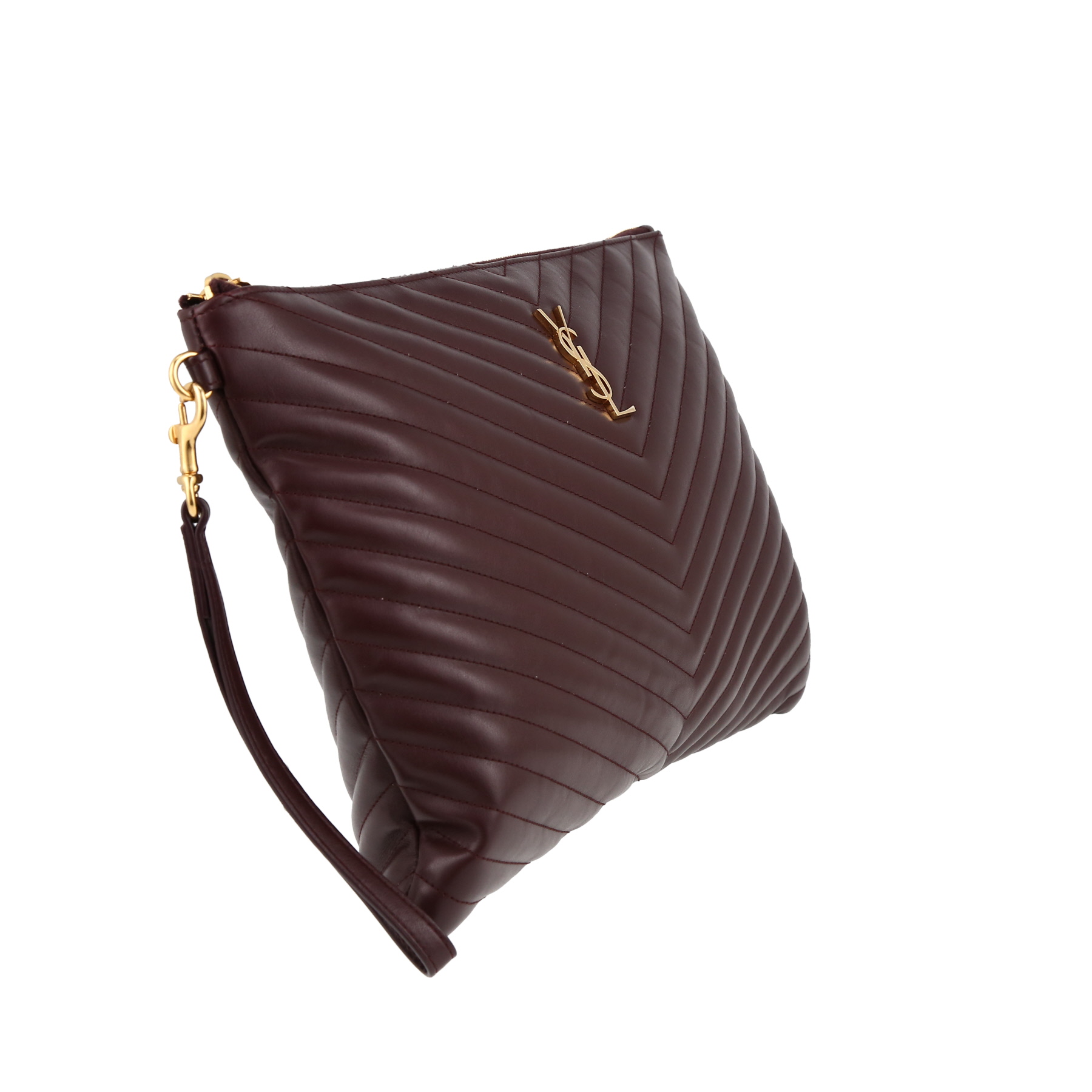 Saint Laurent  Cassandre pouch  in burgundy leather