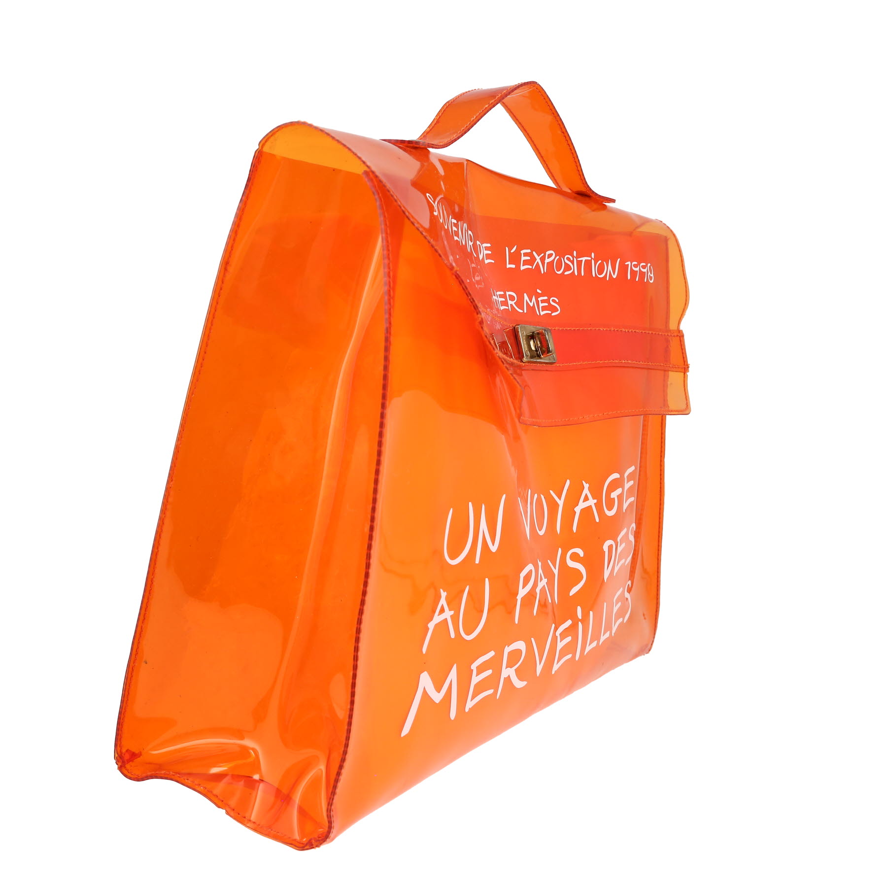 Sac à main Hermès  Kelly Plastic en vinyle orange