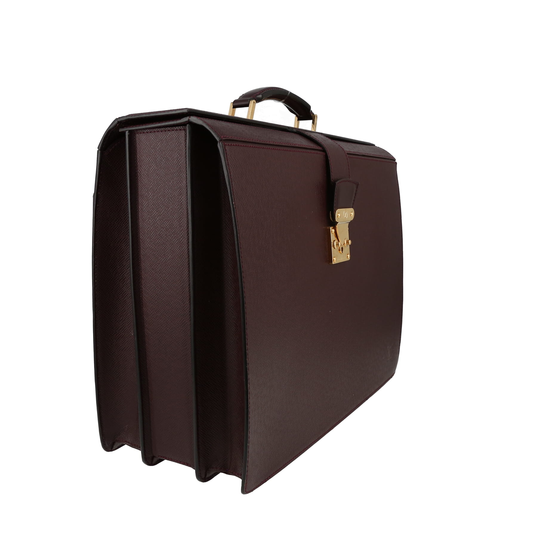 Porte-documents Louis Vuitton  Oural en cuir taiga prune