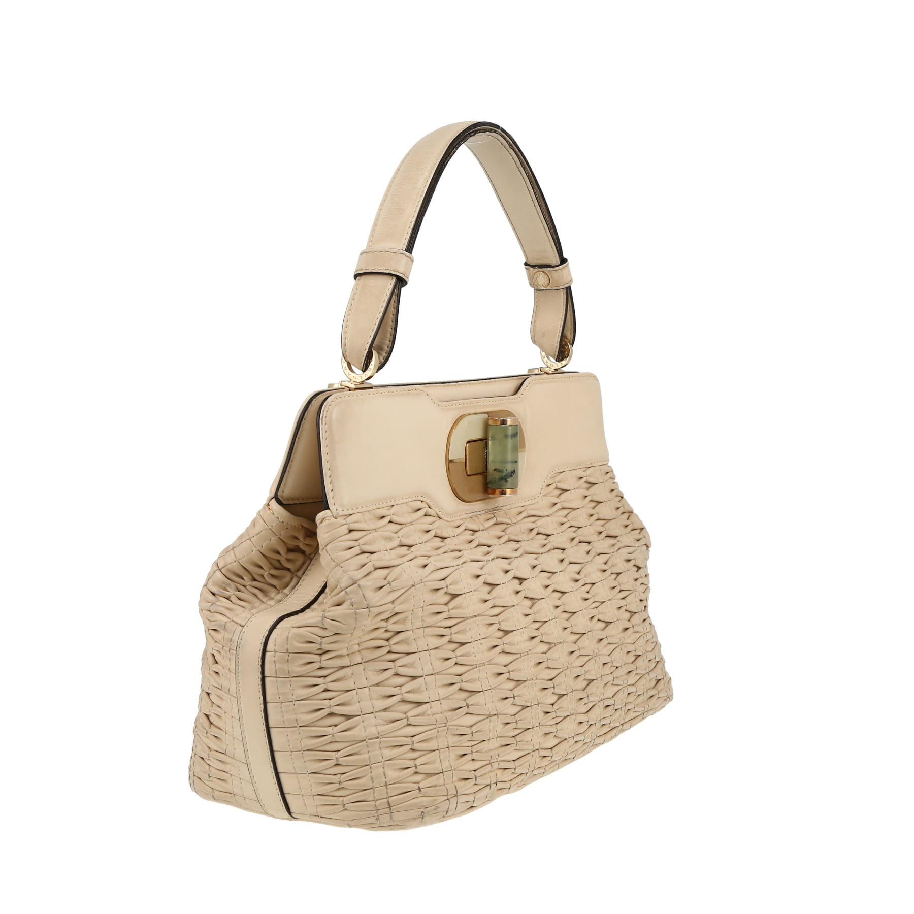Borsa a spalla Bulgari  Isabella Rossellini in pelle beige