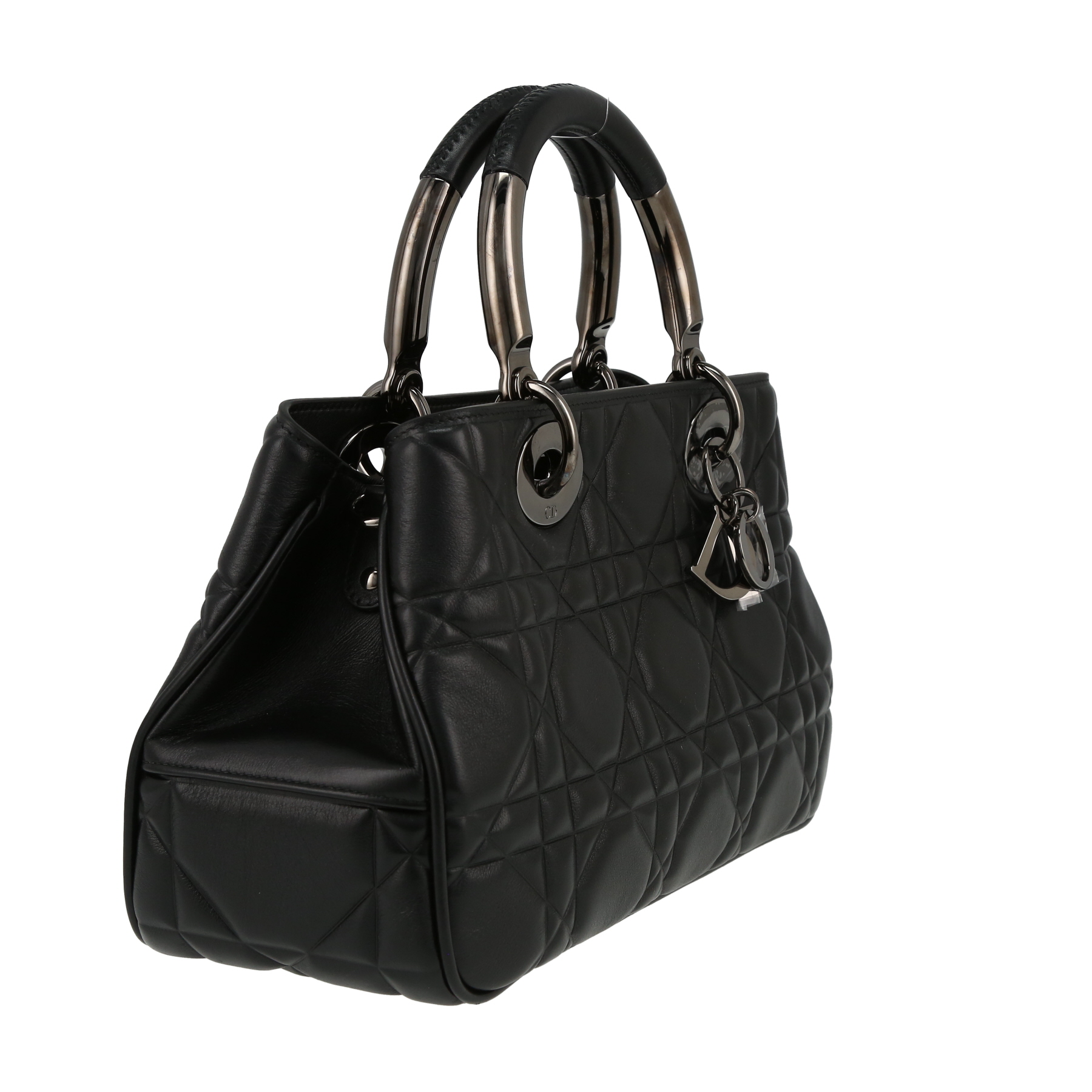 Sac bandoulière Dior  Lady 95.22 en cuir cannage noir