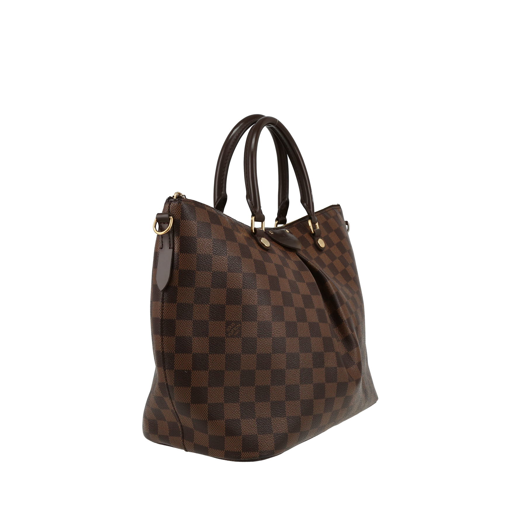 Borsa Louis Vuitton  Siena in tela a scacchi ebana e pelle marrone