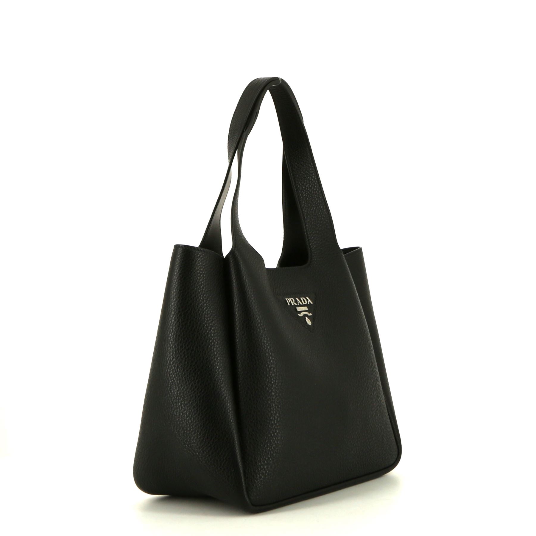 Prada  Dynamique handbag  in black grained leather