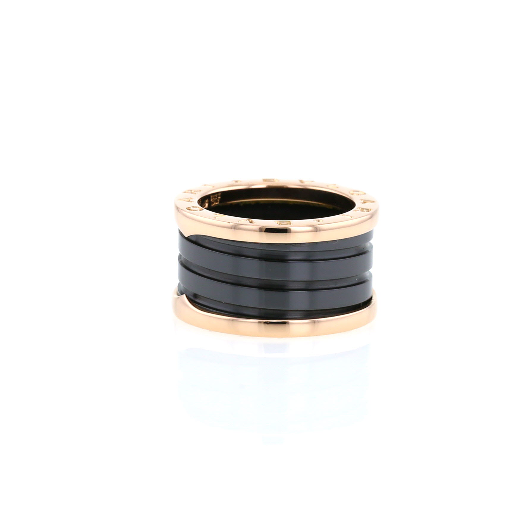 Bulgari B.Zero1 large model ring in pink gold and ceramic