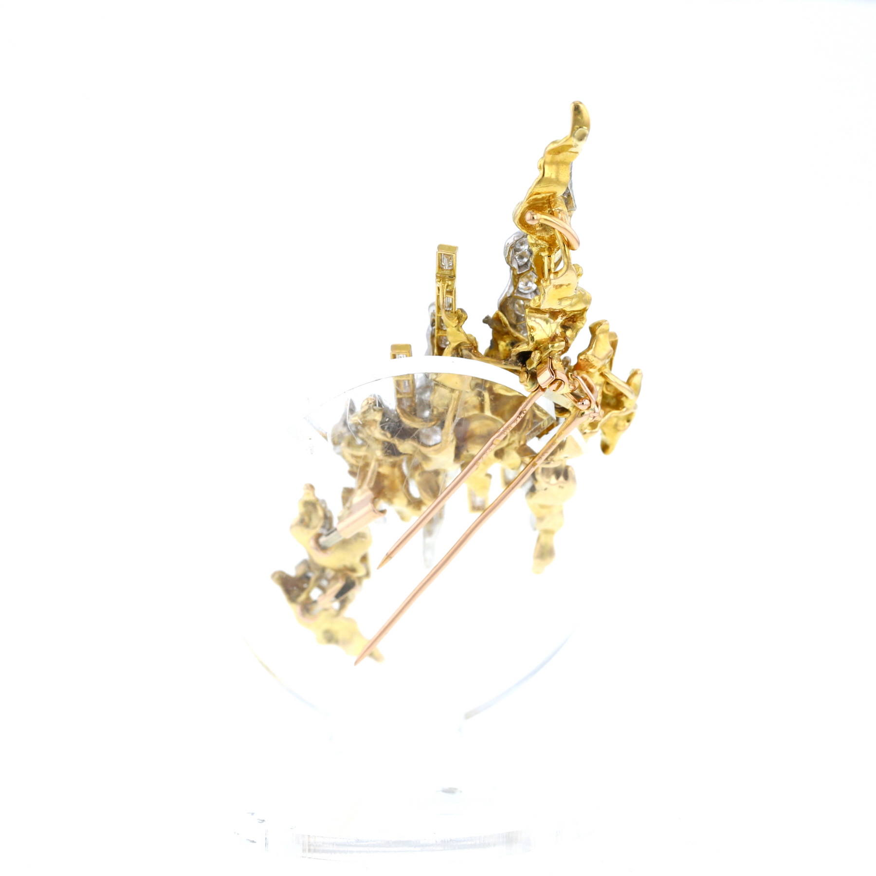 Sterlé  brooch-pendant in yellow gold, white gold and diamonds