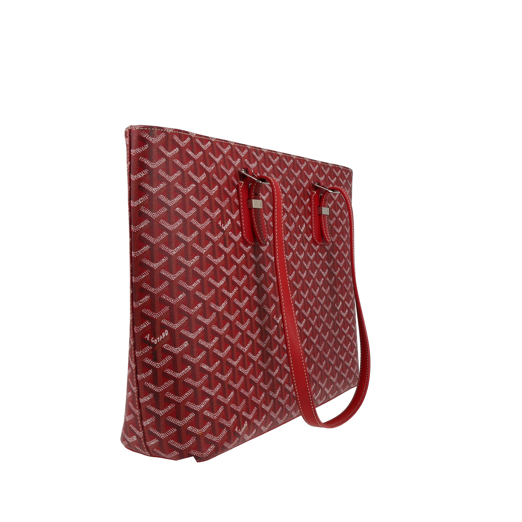 Borsa da spalla o a mano Goyard  Marie Galante in tela Goyardine rossa e pelle rossa