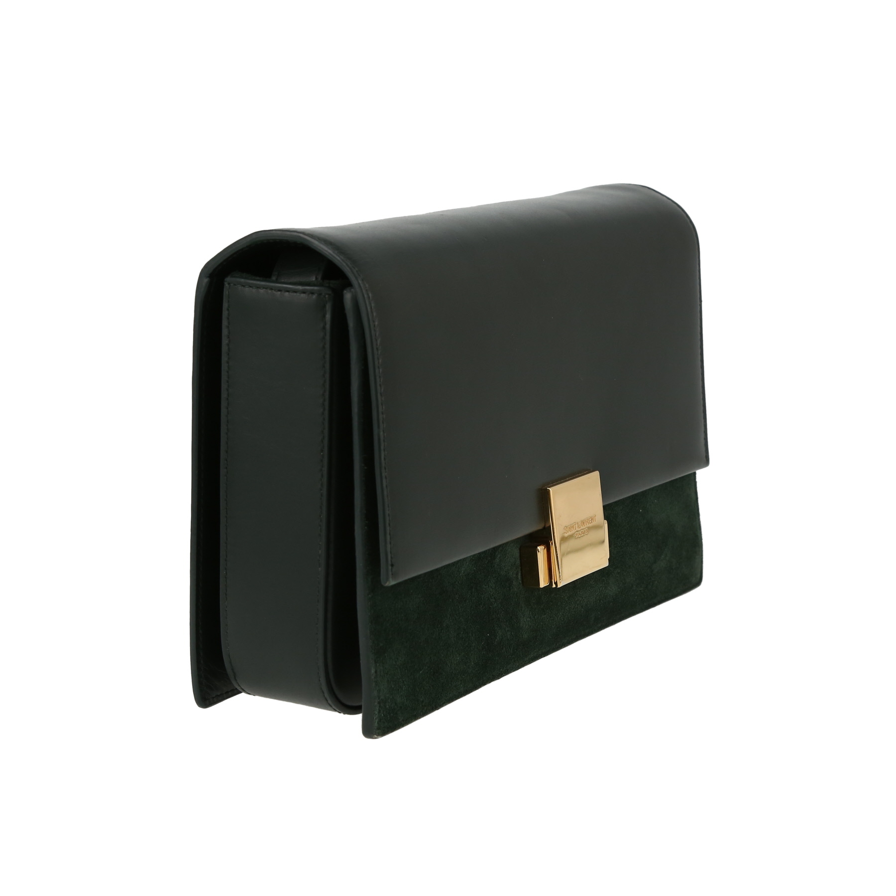 Borsa a tracolla Saint Laurent  Bellechasse in pelle verde e camoscio verde