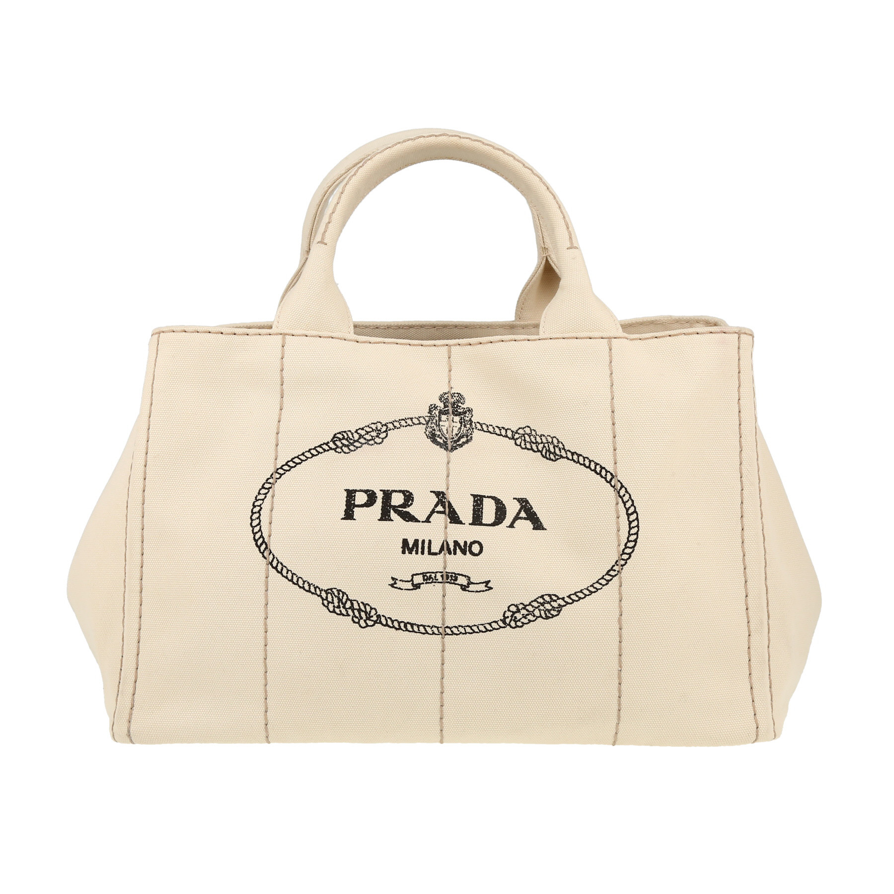 トートバッグ Prada Sand Canvas Medium Shopping Bag Prada Sand Canvas Shopping Bag | italist