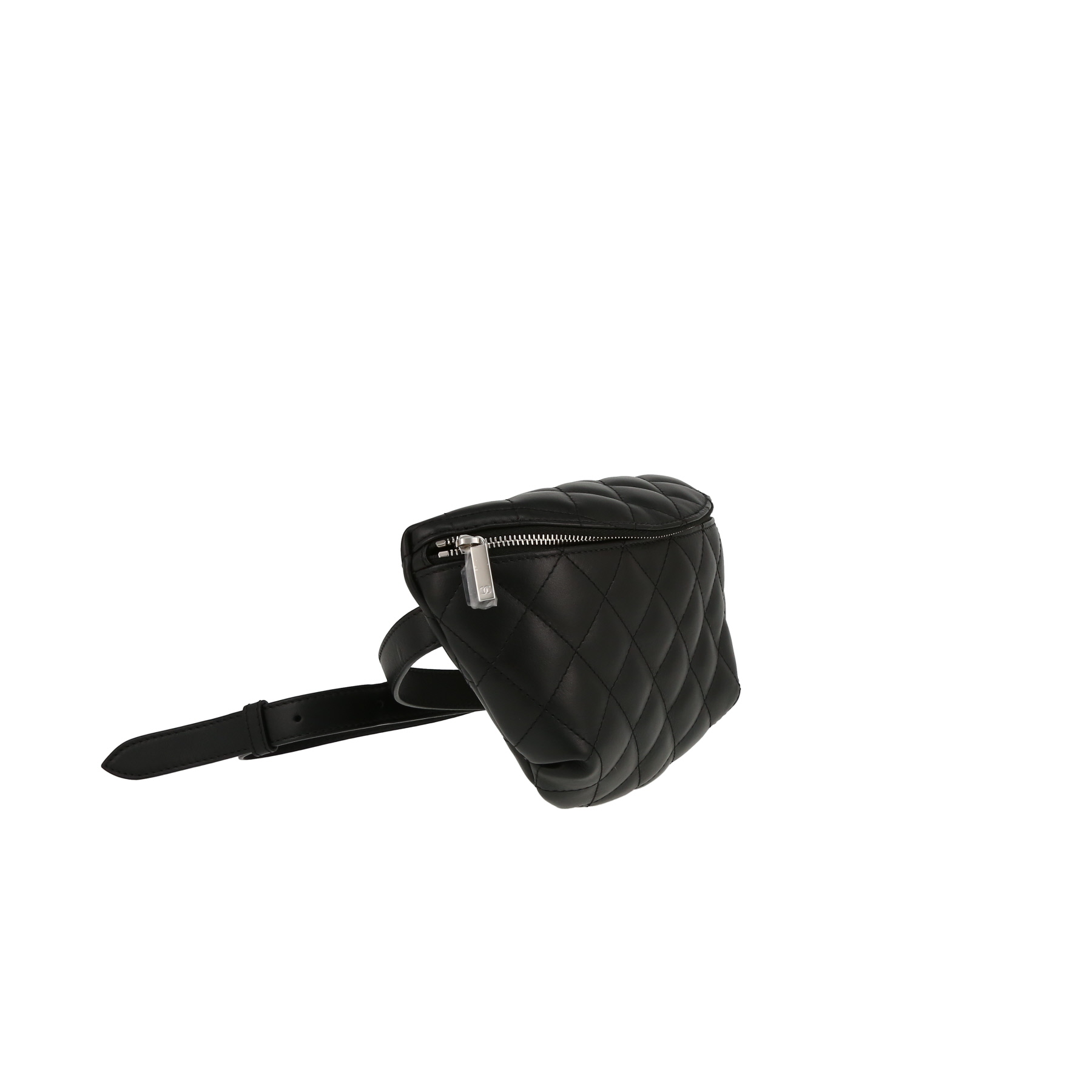 Bolsito-cinturón Chanel  Pochette ceinture en cuero acolchado negro