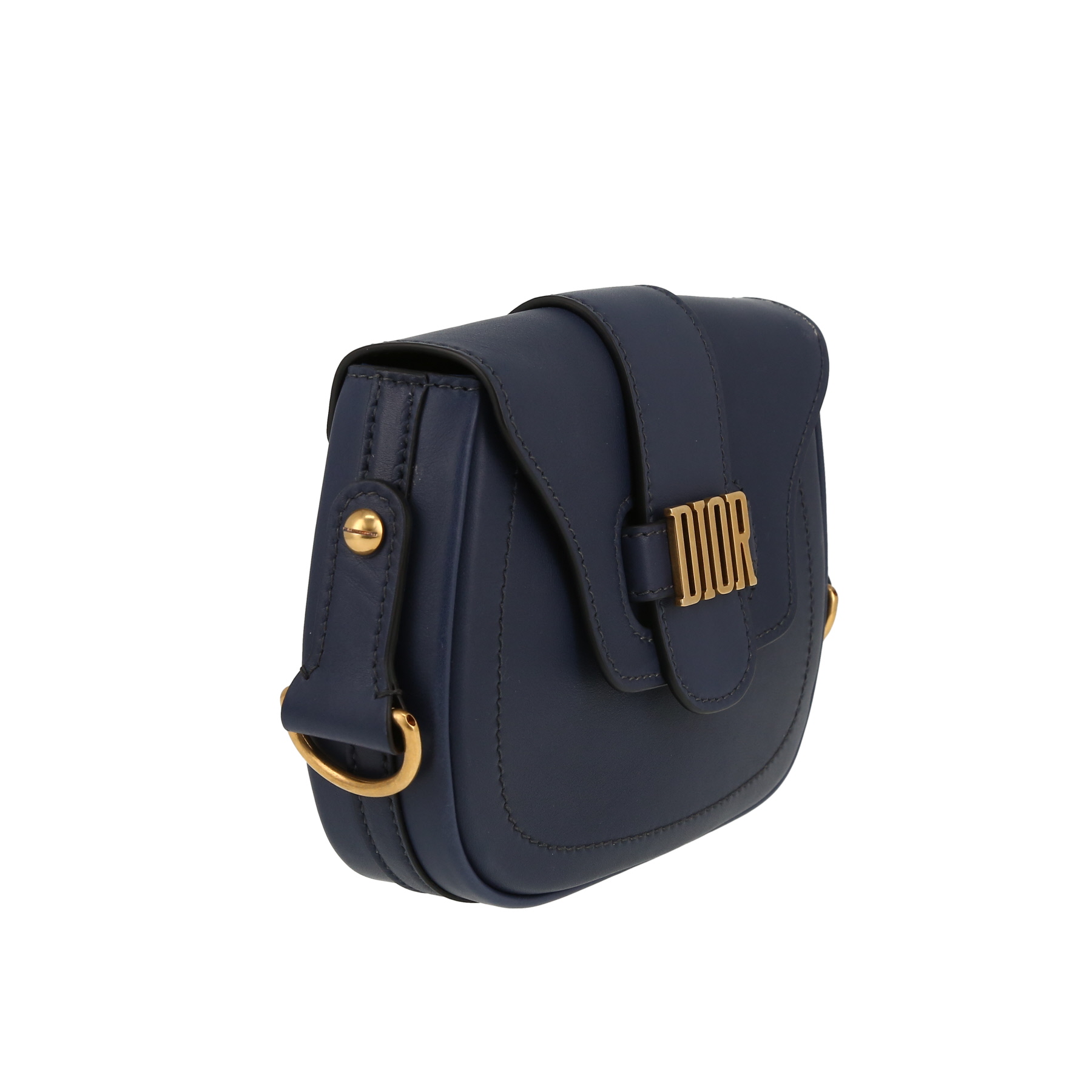 Borsa a tracolla Dior  D-Fence in pelle liscia blu marino