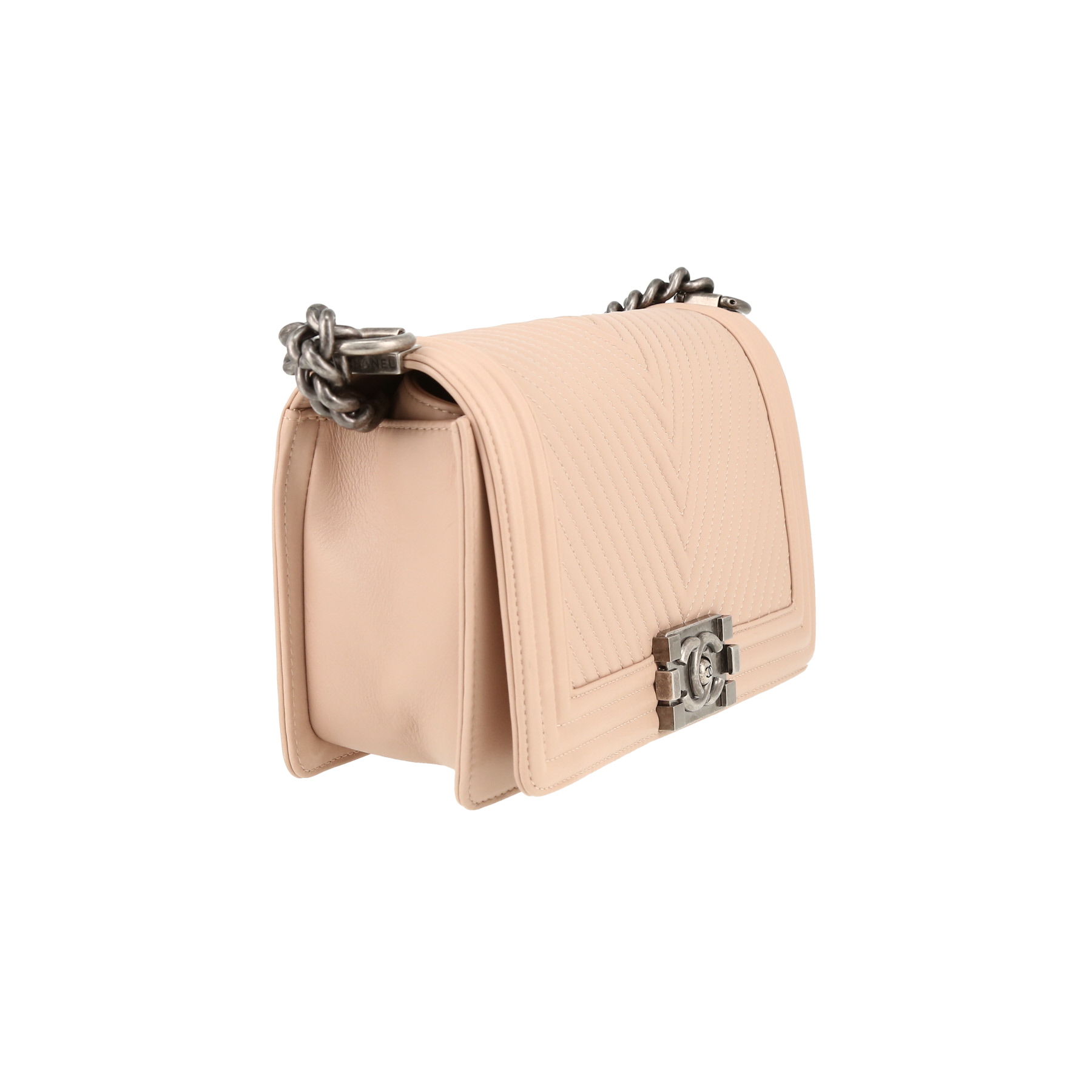 Borsa a tracolla Chanel  Boy in pelle trapuntata beige