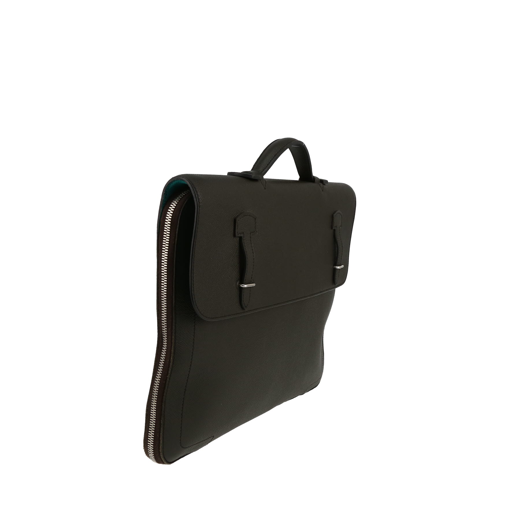Hermès  Serviette 57 briefcase  in green epsom leather