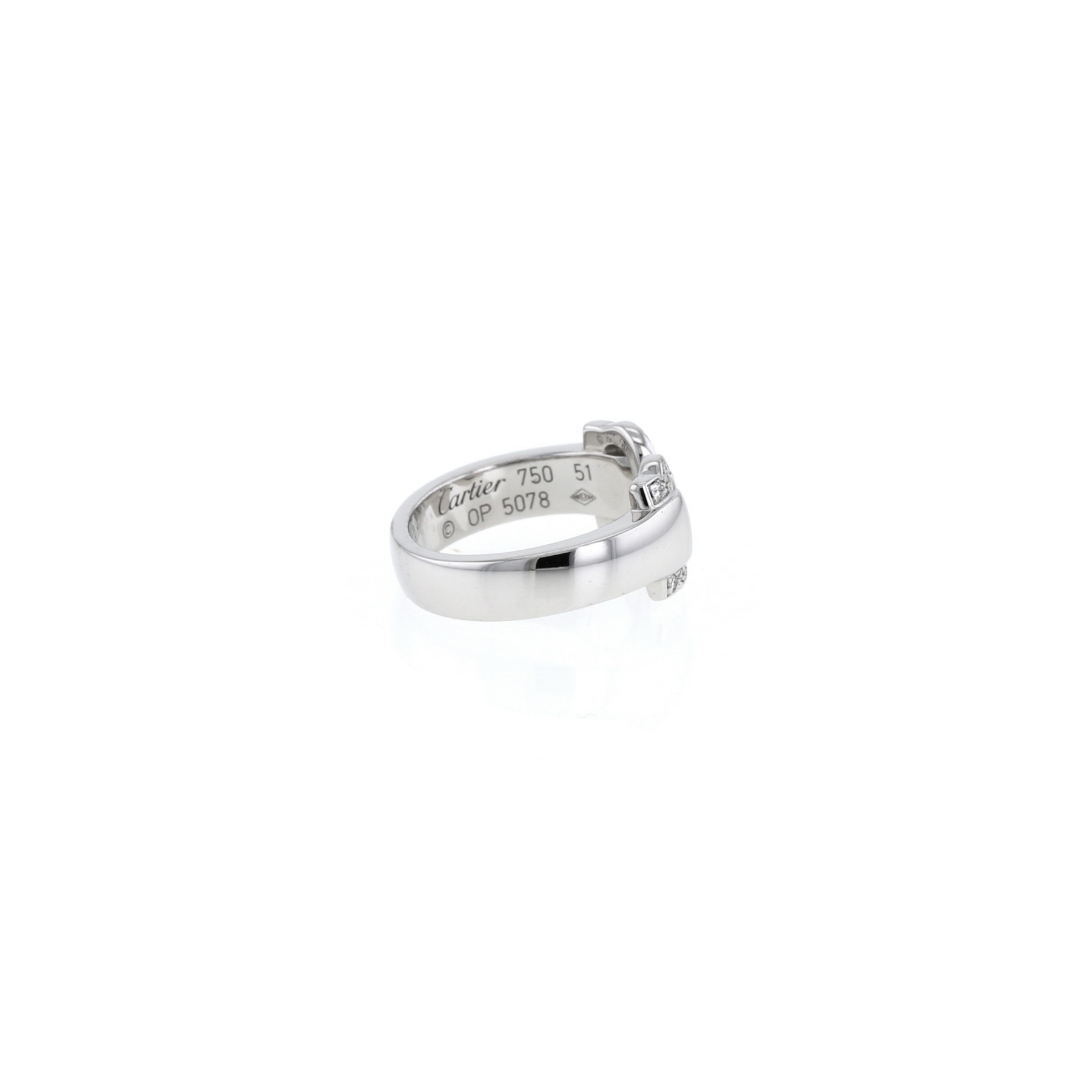 Open Cartier C de Cartier ring in white gold and diamonds