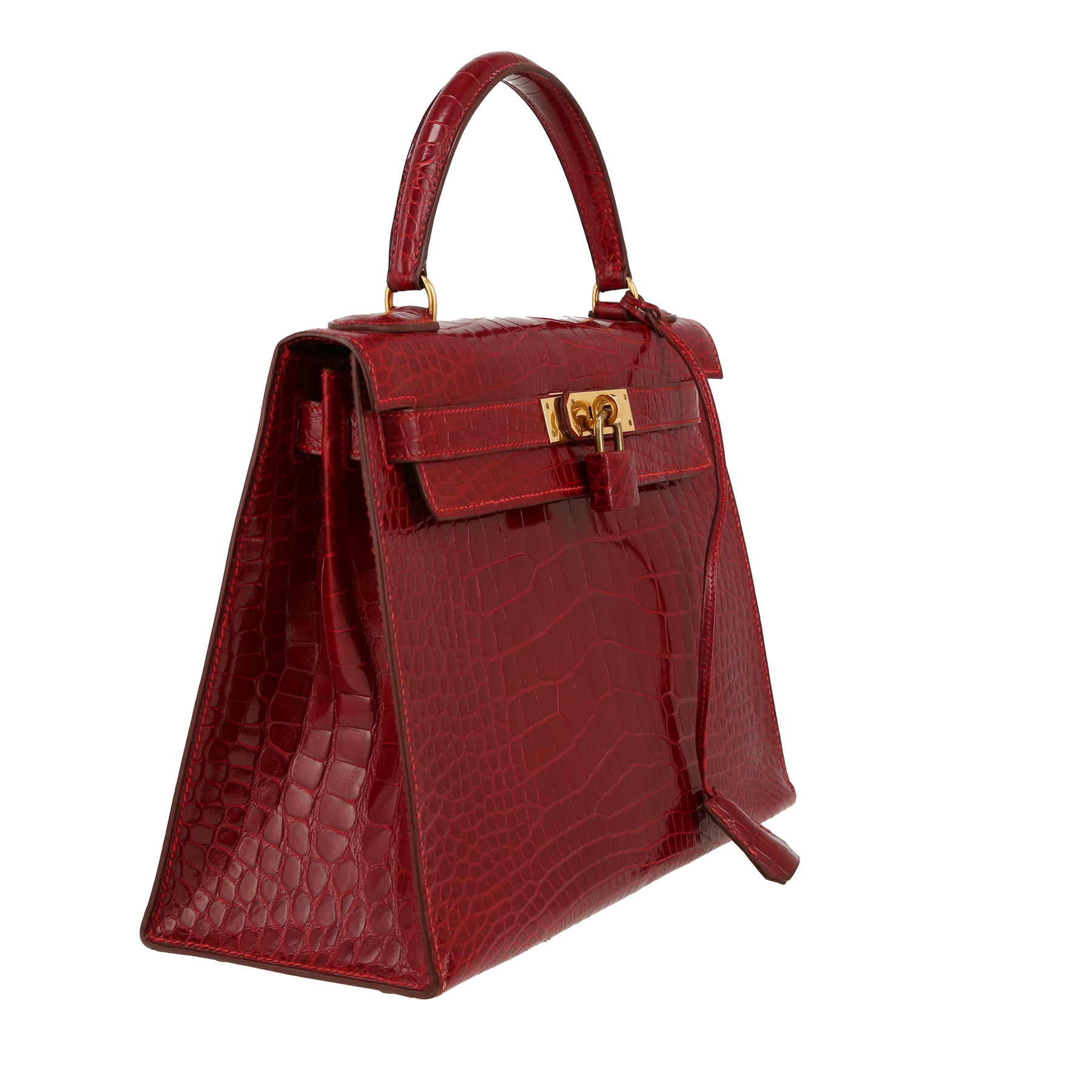 Hermès  Kelly 28 cm handbag  in red Vif alligator