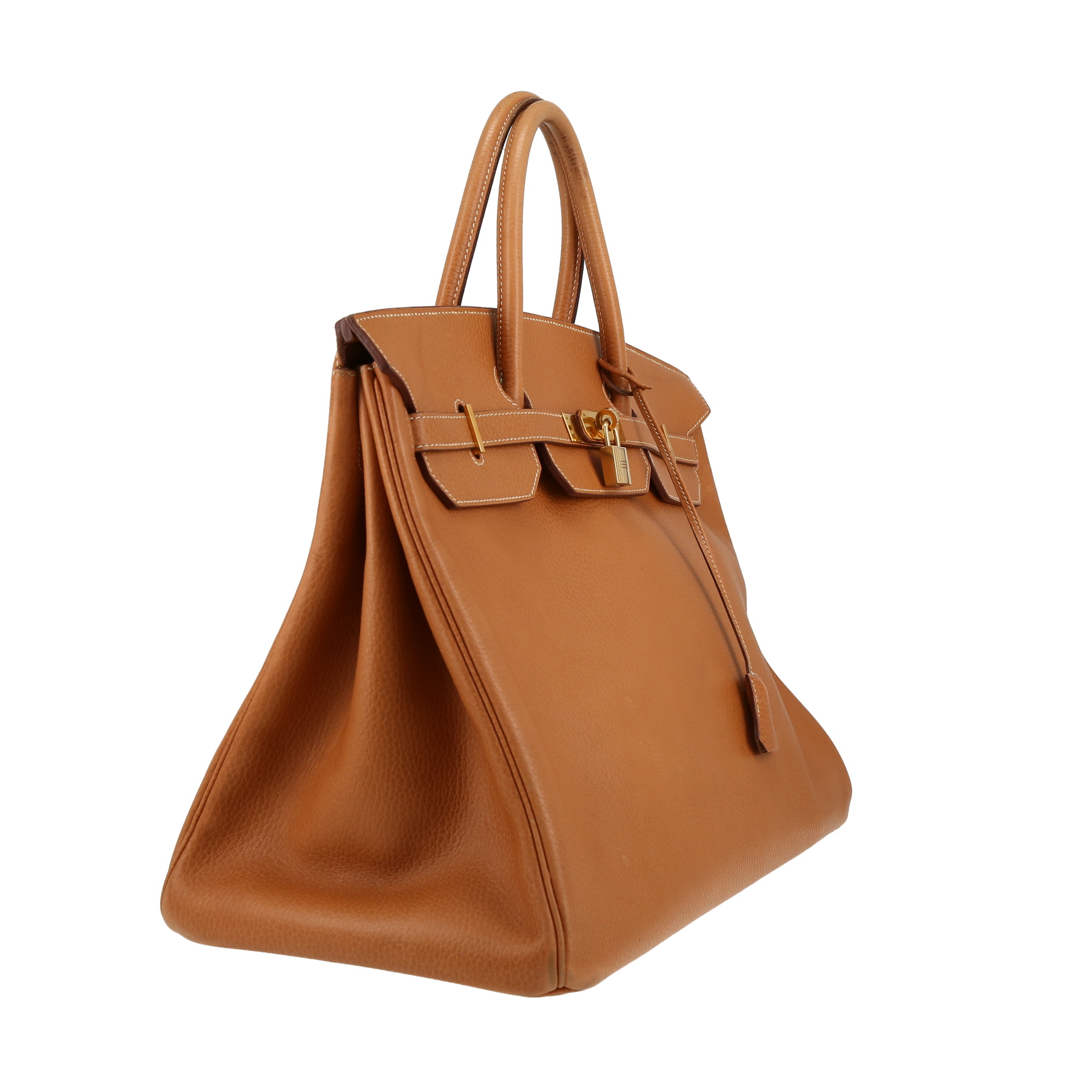 Bolso de mano Hermès  Birkin 40 cm en cuero Ardenne color oro