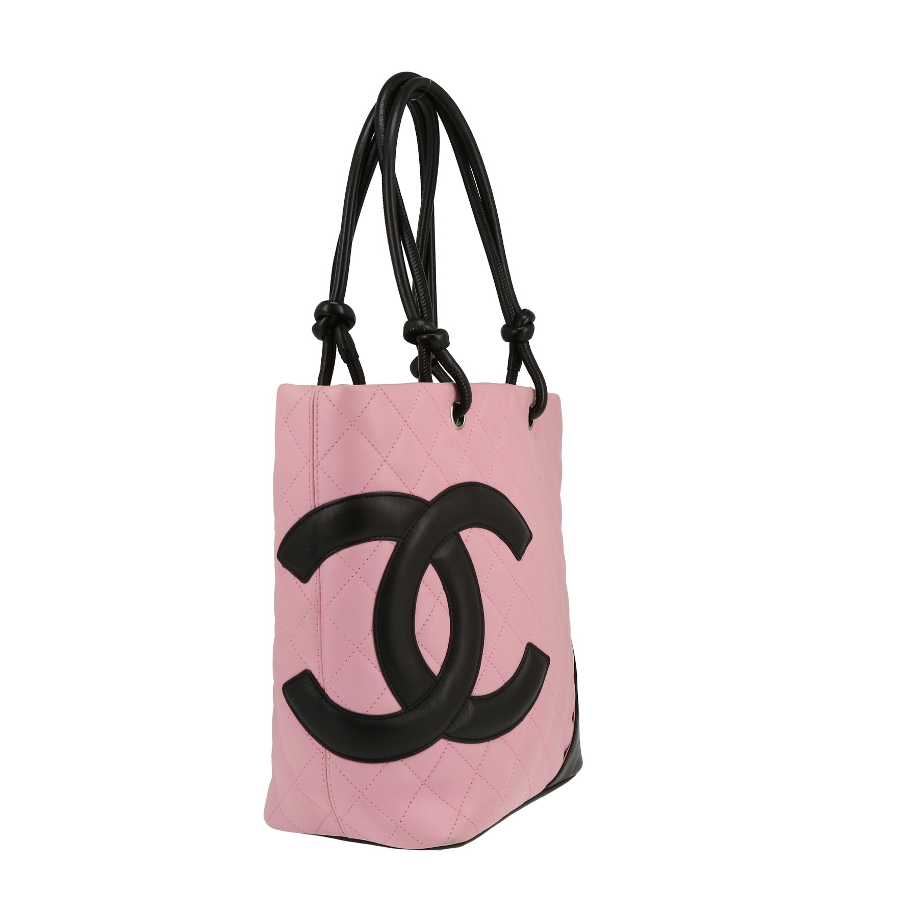 Shopping bag Chanel  Cambon in pelle trapuntata rosa e nera