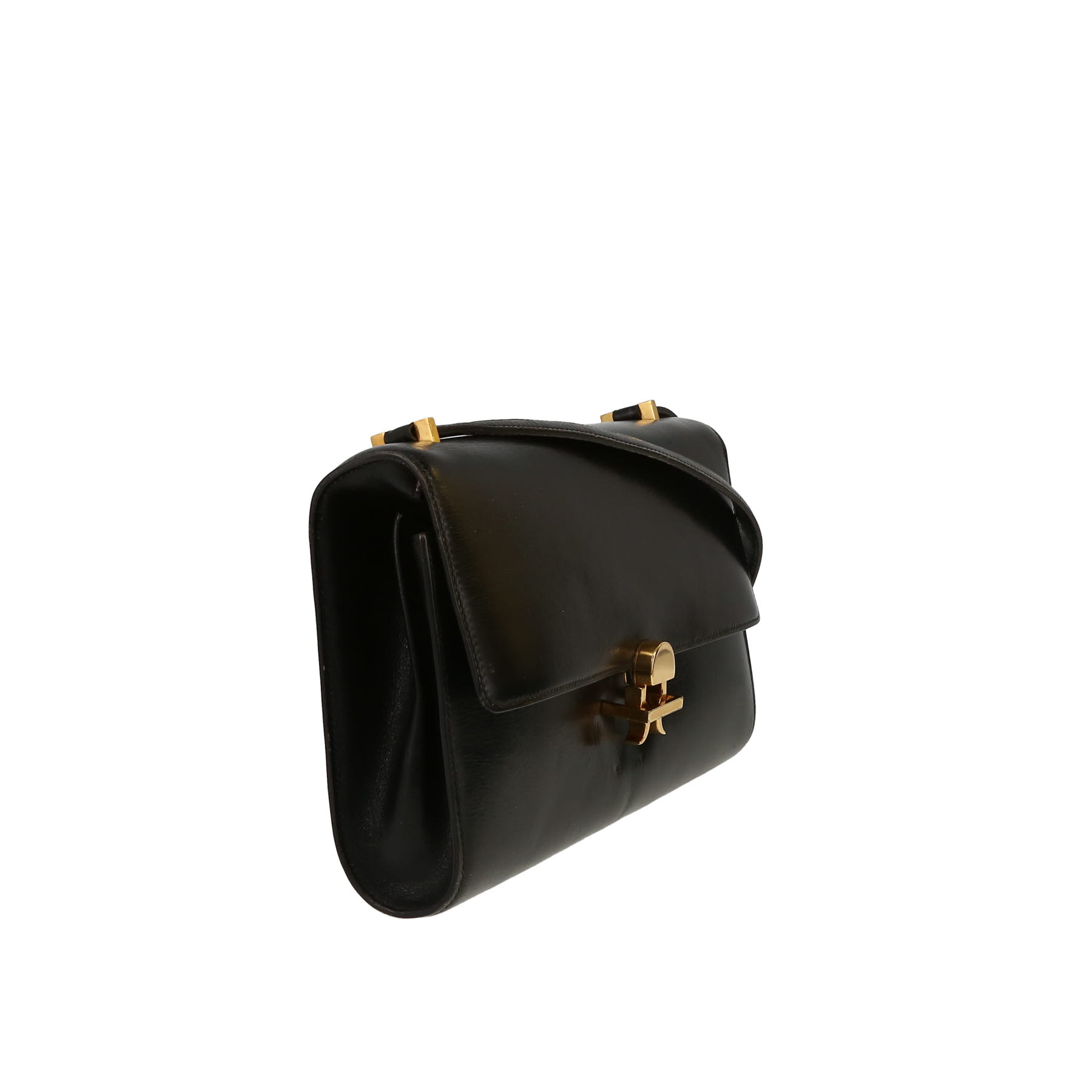 Sac à main Hermès  Vintage en cuir box noir