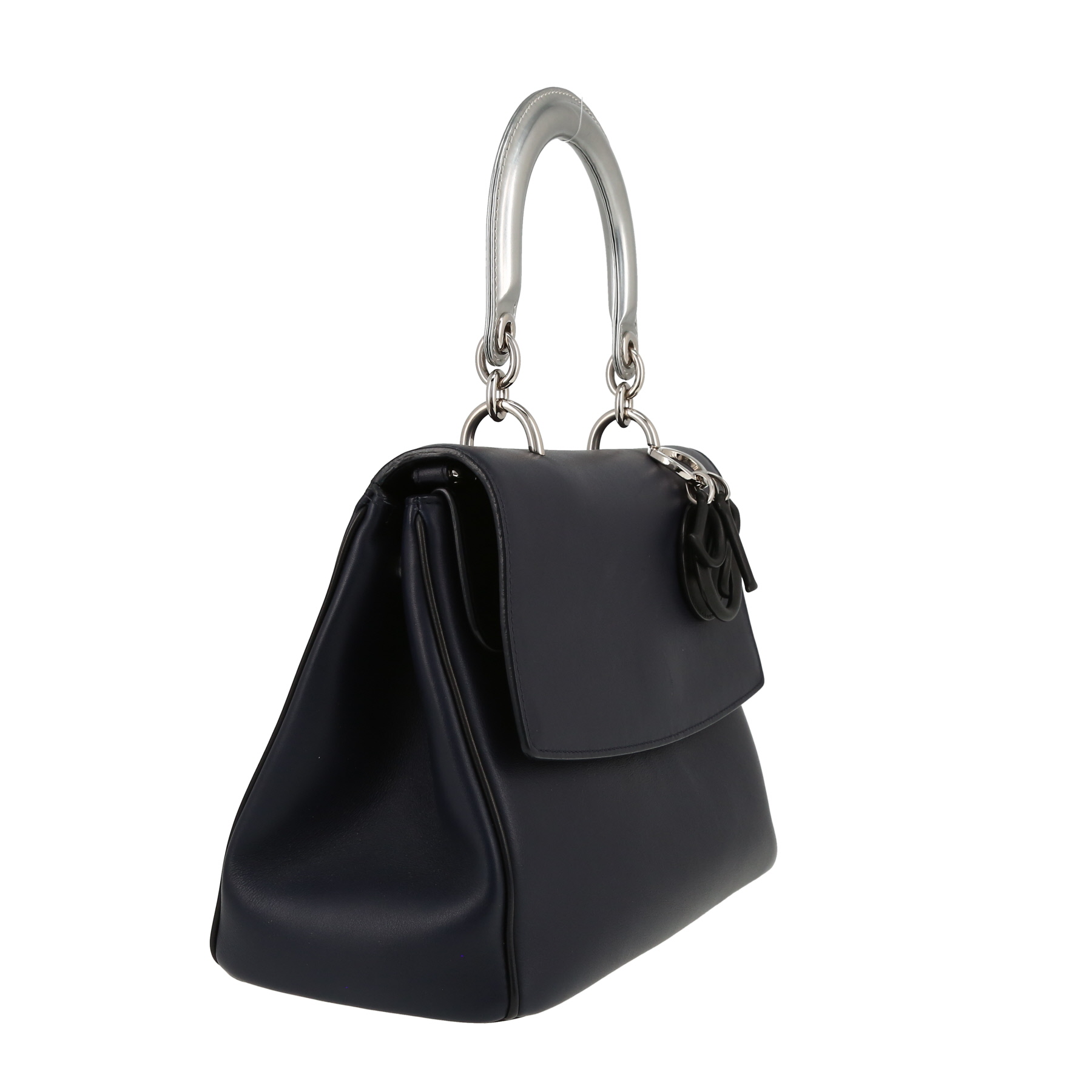 Sac bandoulière Dior  Be Dior en cuir bleu-marine et cuir argenté