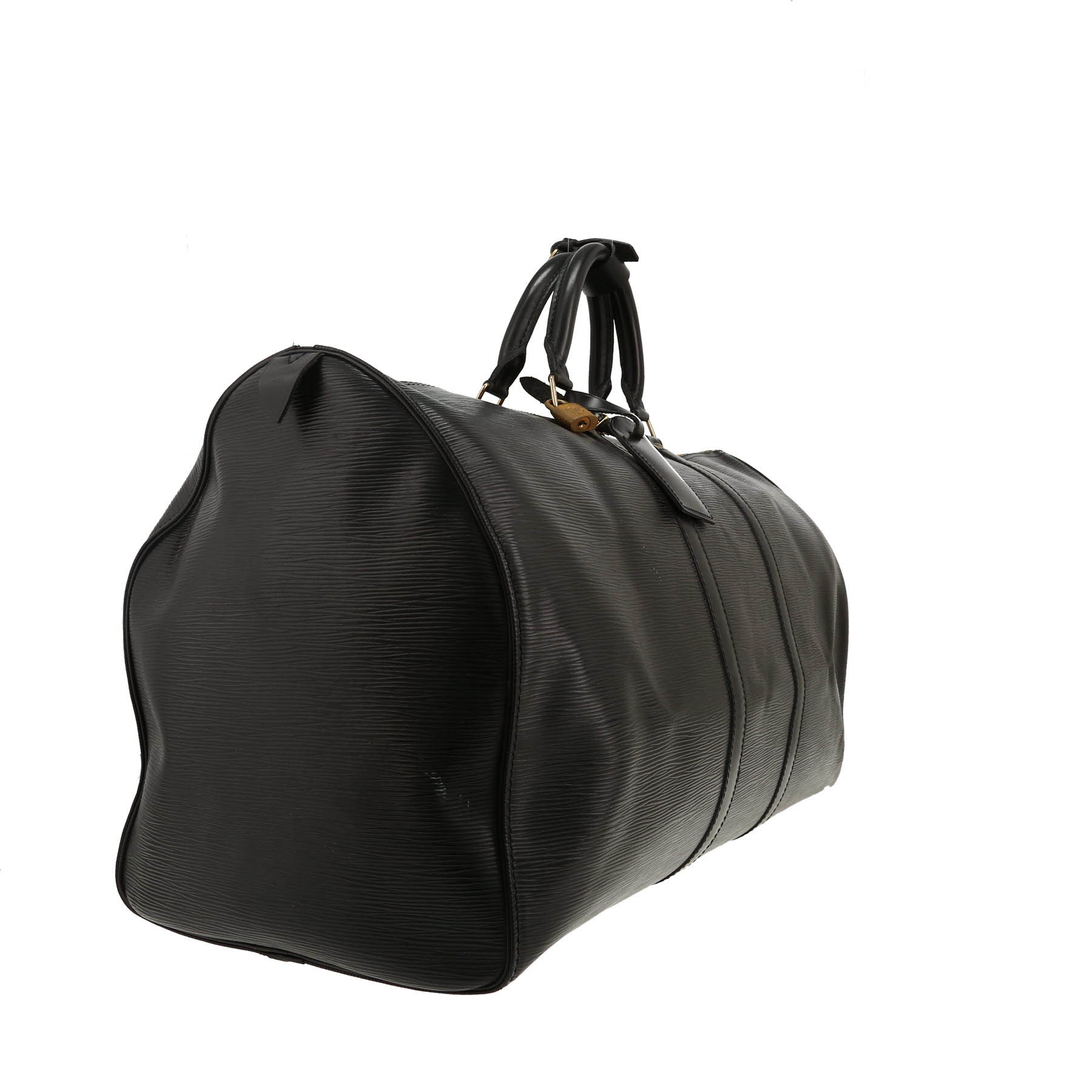 Bolsa de viaje Louis Vuitton  Keepall 55 en cuero Epi negro