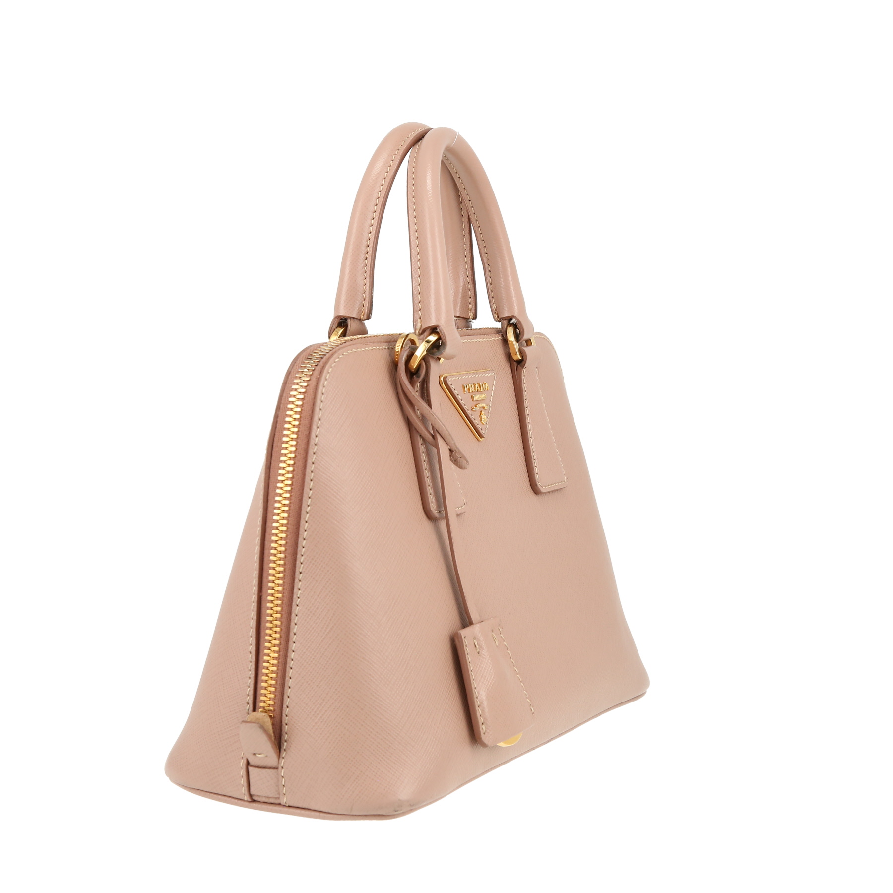 Sac bandoulière Prada  Promenade en cuir saffiano uni-ton rose-poudre
