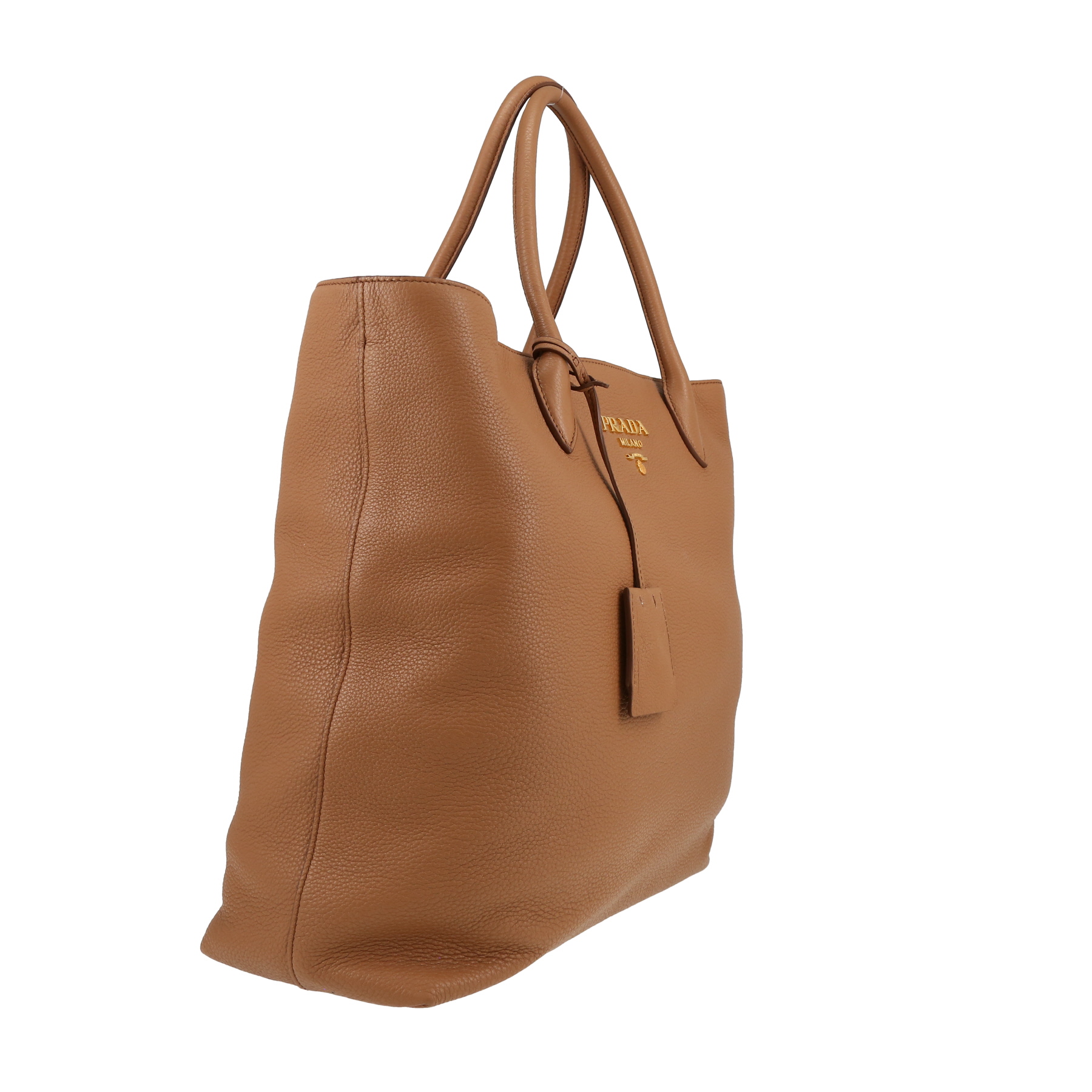 Sac cabas Prada  Daino en cuir grainé marron