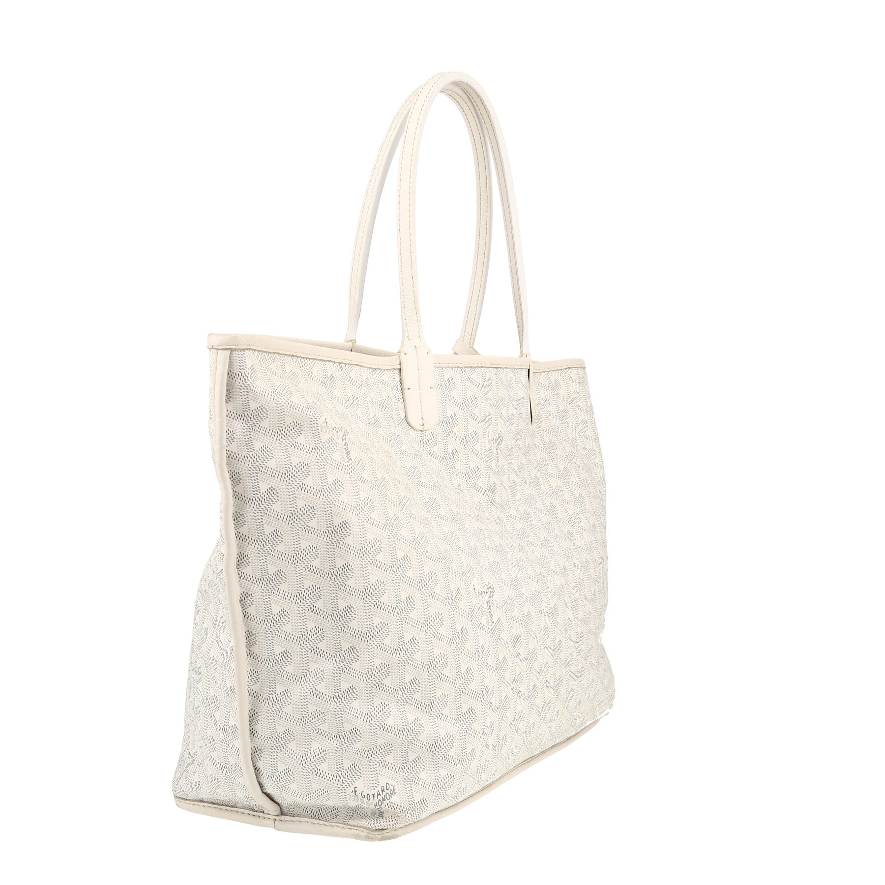 Goyard  Anjou shopping bag  in white Goyard canvas  and white leather