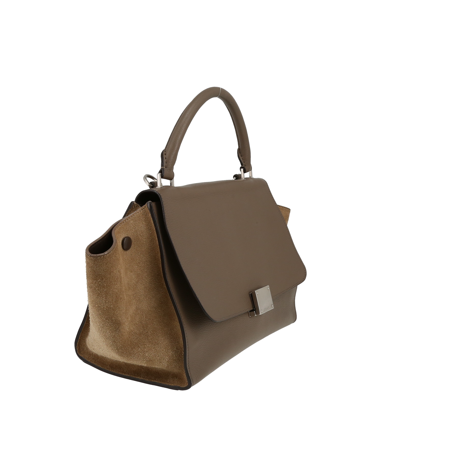Celine  Trapeze handbag  in taupe leather  and beige suede