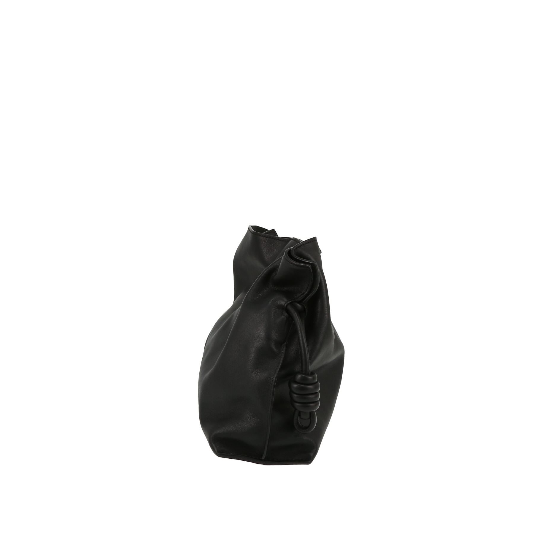 Flamenco Knot Shoulder Bag In Black Leather
