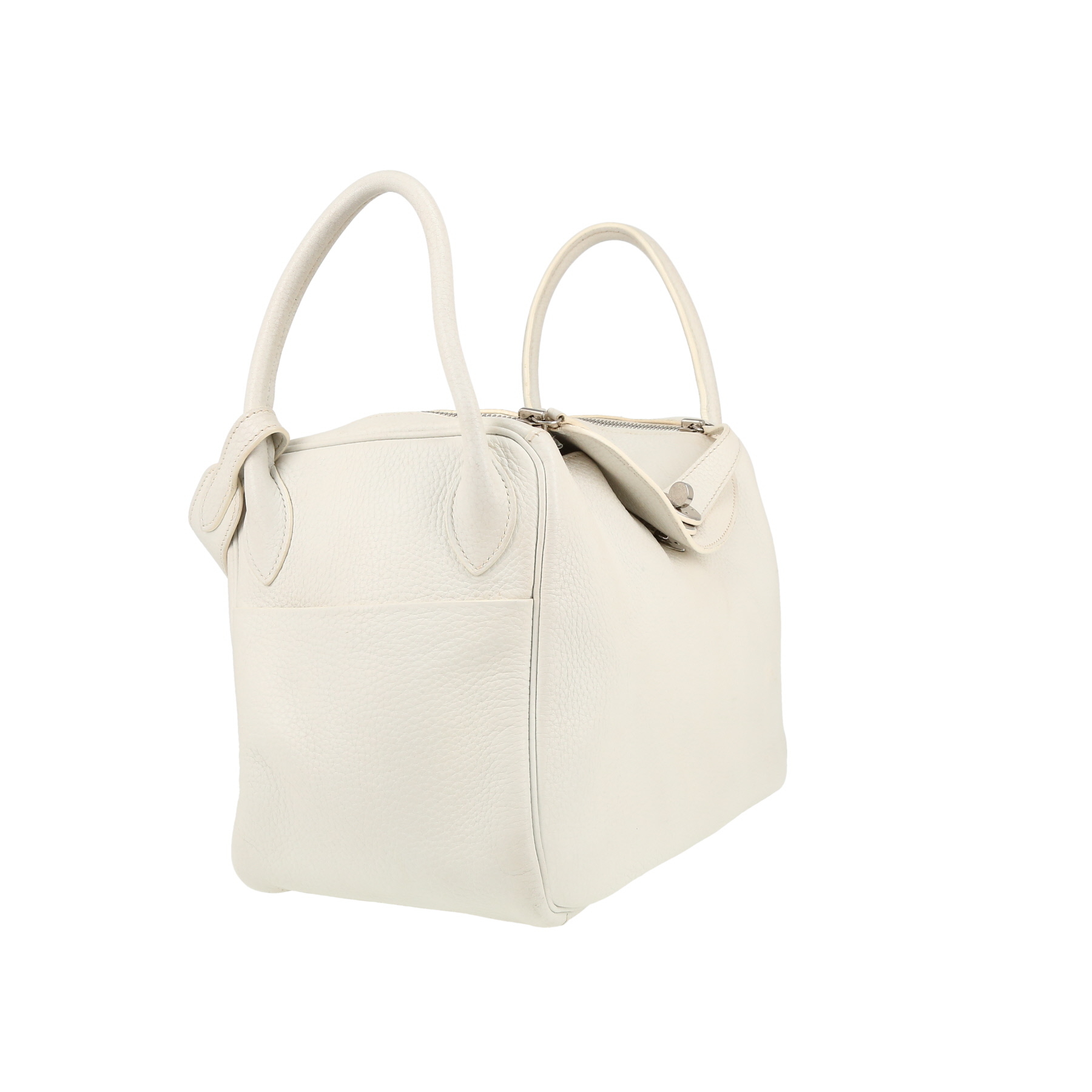 Hermès  Lindy 30 cm handbag  in white togo leather