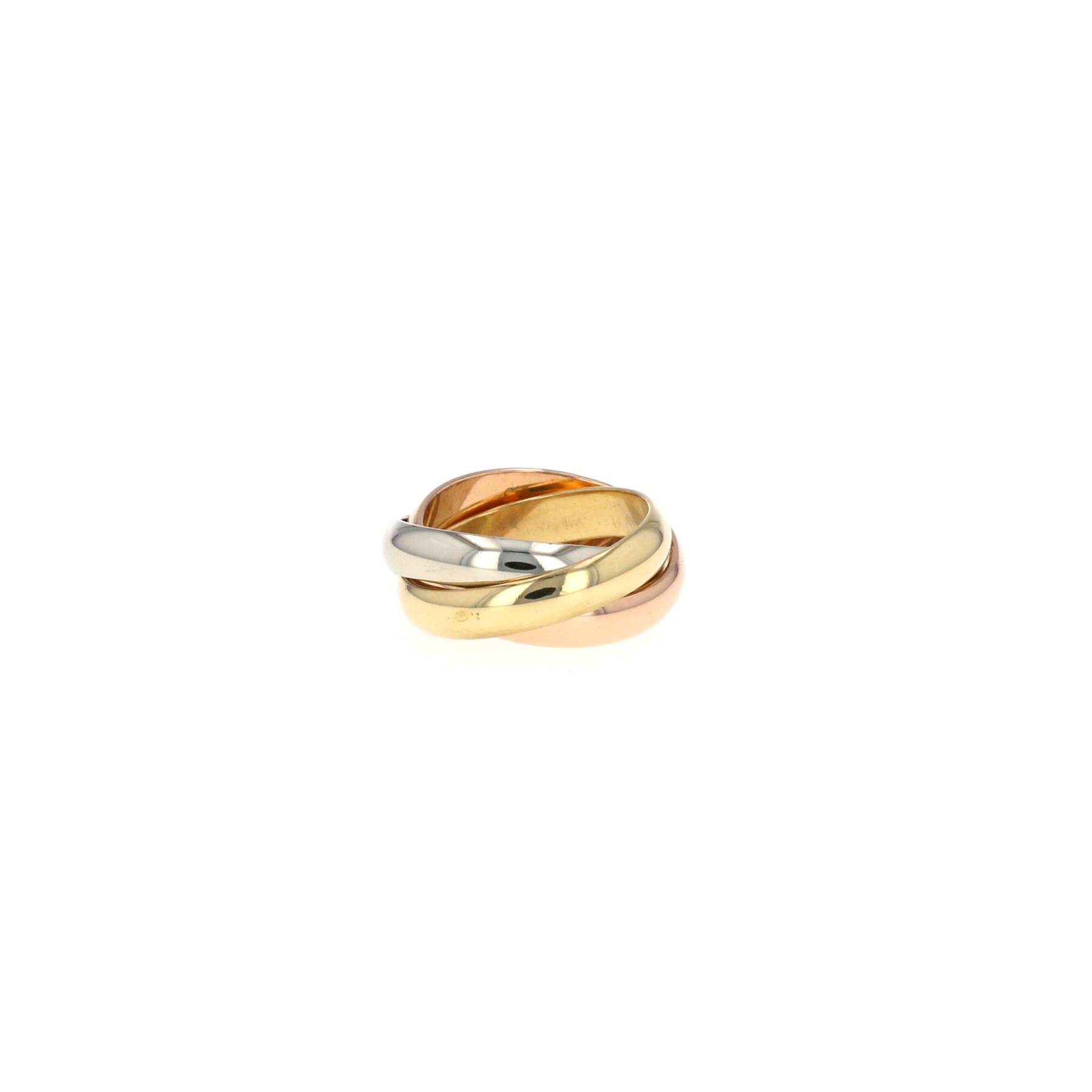 Bague Cartier Trinity moyen modèle vintage en 3 ors, taille 50,5