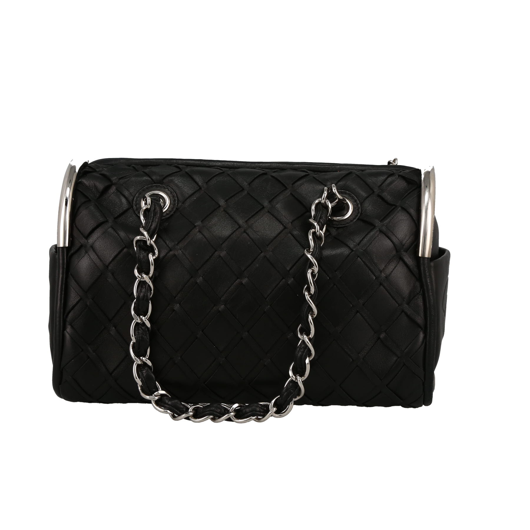 Handbag In Black Quilted Leather