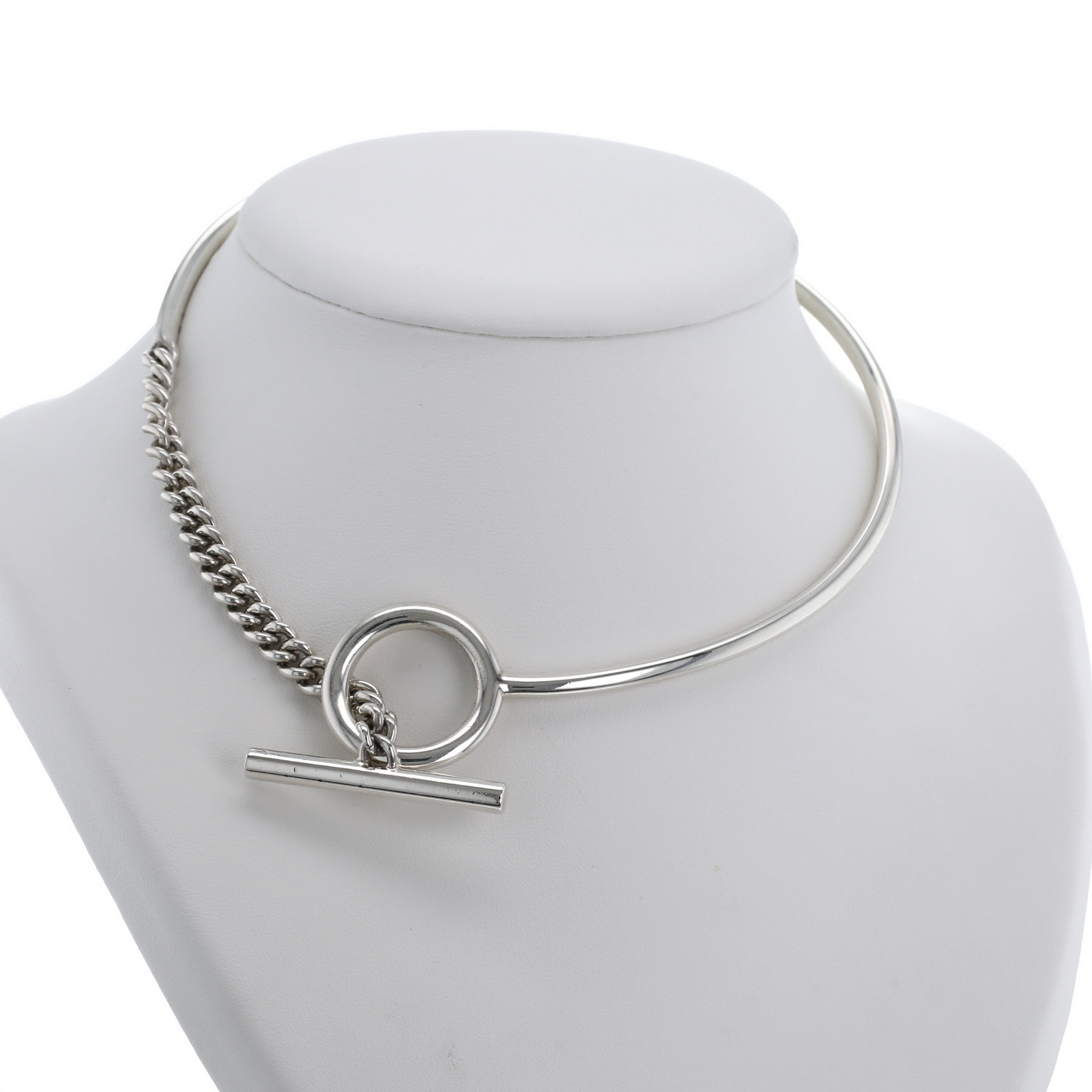Collier ras de cou Hermès Croisette en argent
