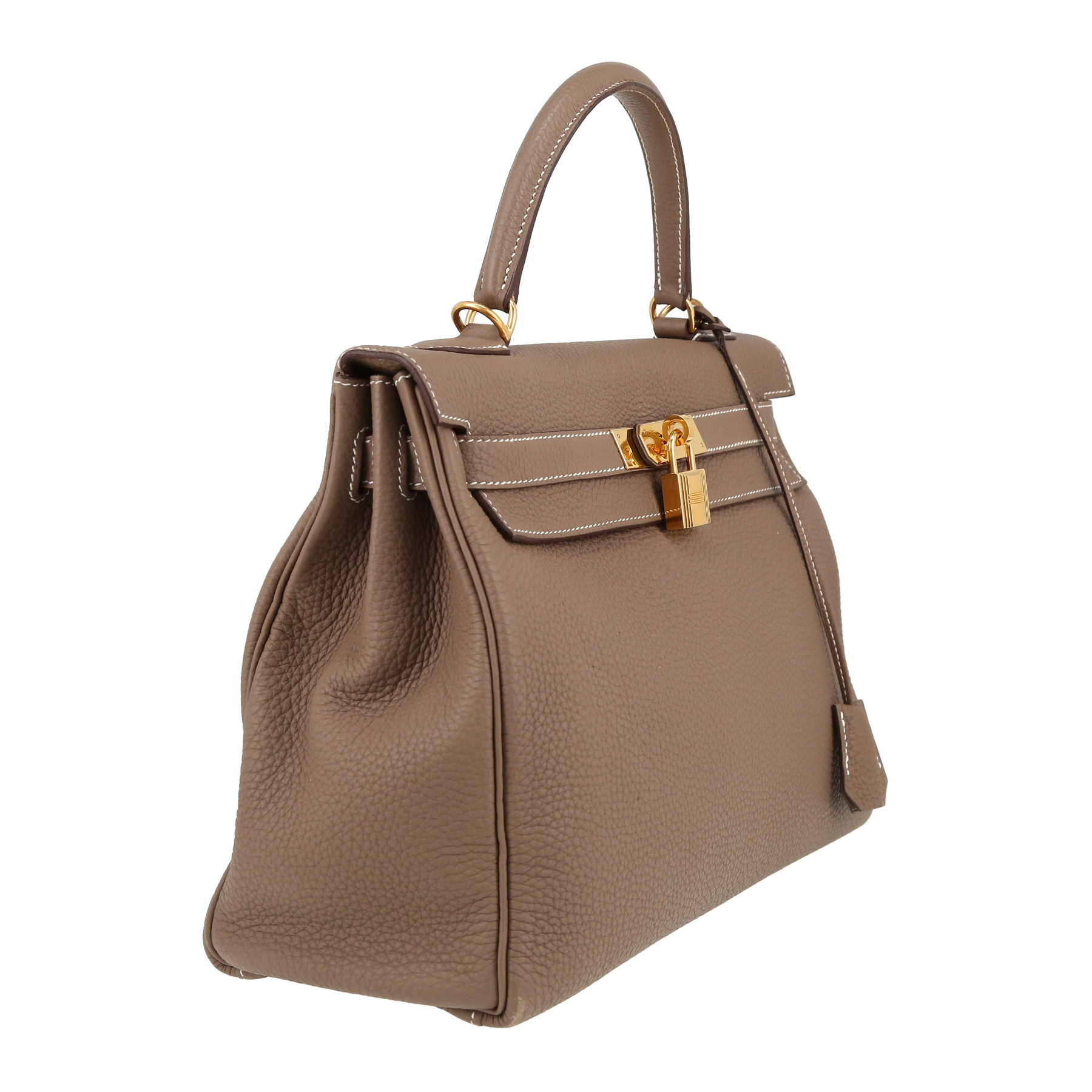 Borsa Hermès  Kelly 32 cm in pelle togo etoupe