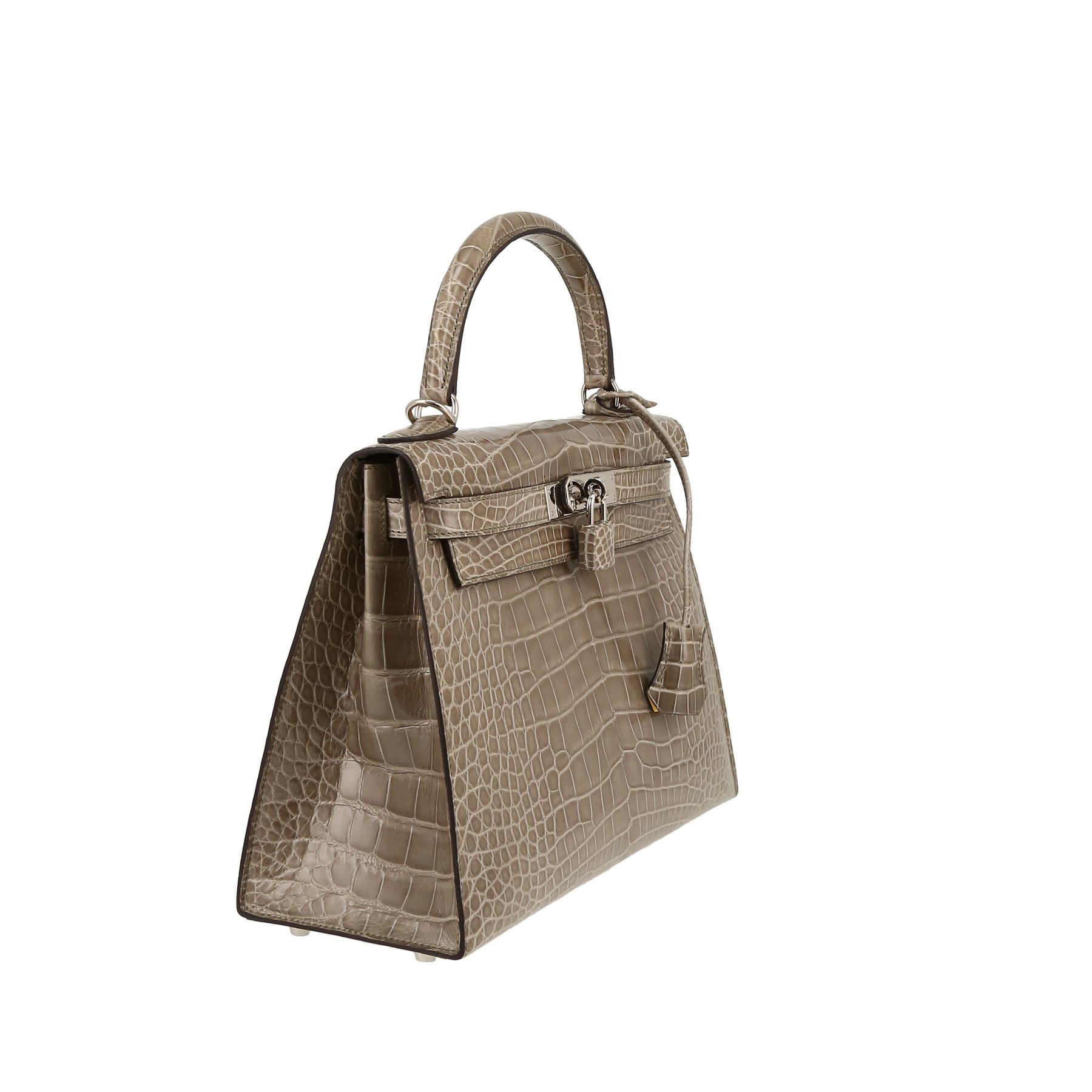 Hermès  Kelly 28 cm handbag  in grey alligator
