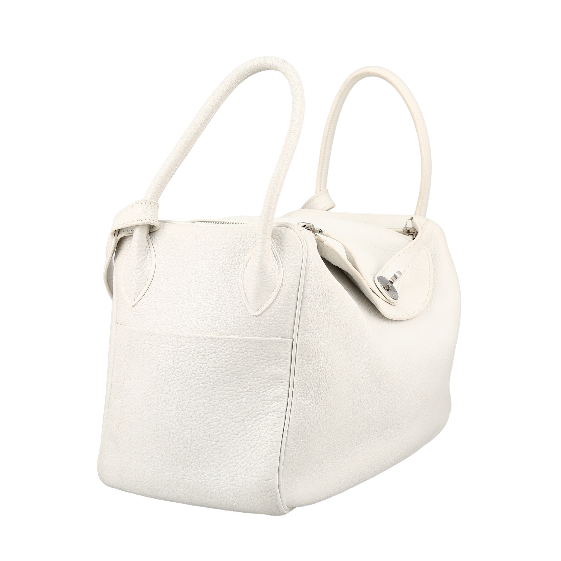 Borsa Hermès  Lindy 34 cm in pelle togo bianca
