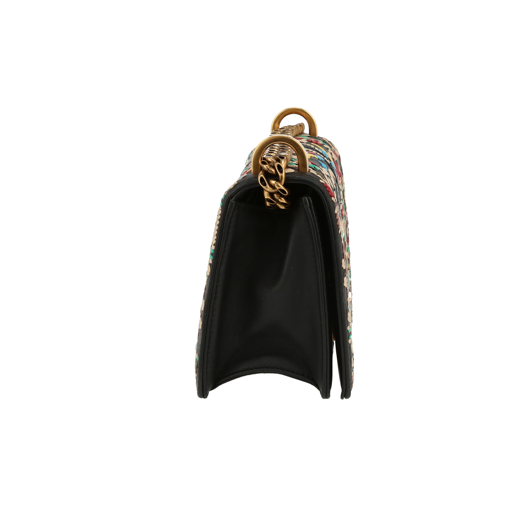 Diorama Shoulder Bag In Black Leather