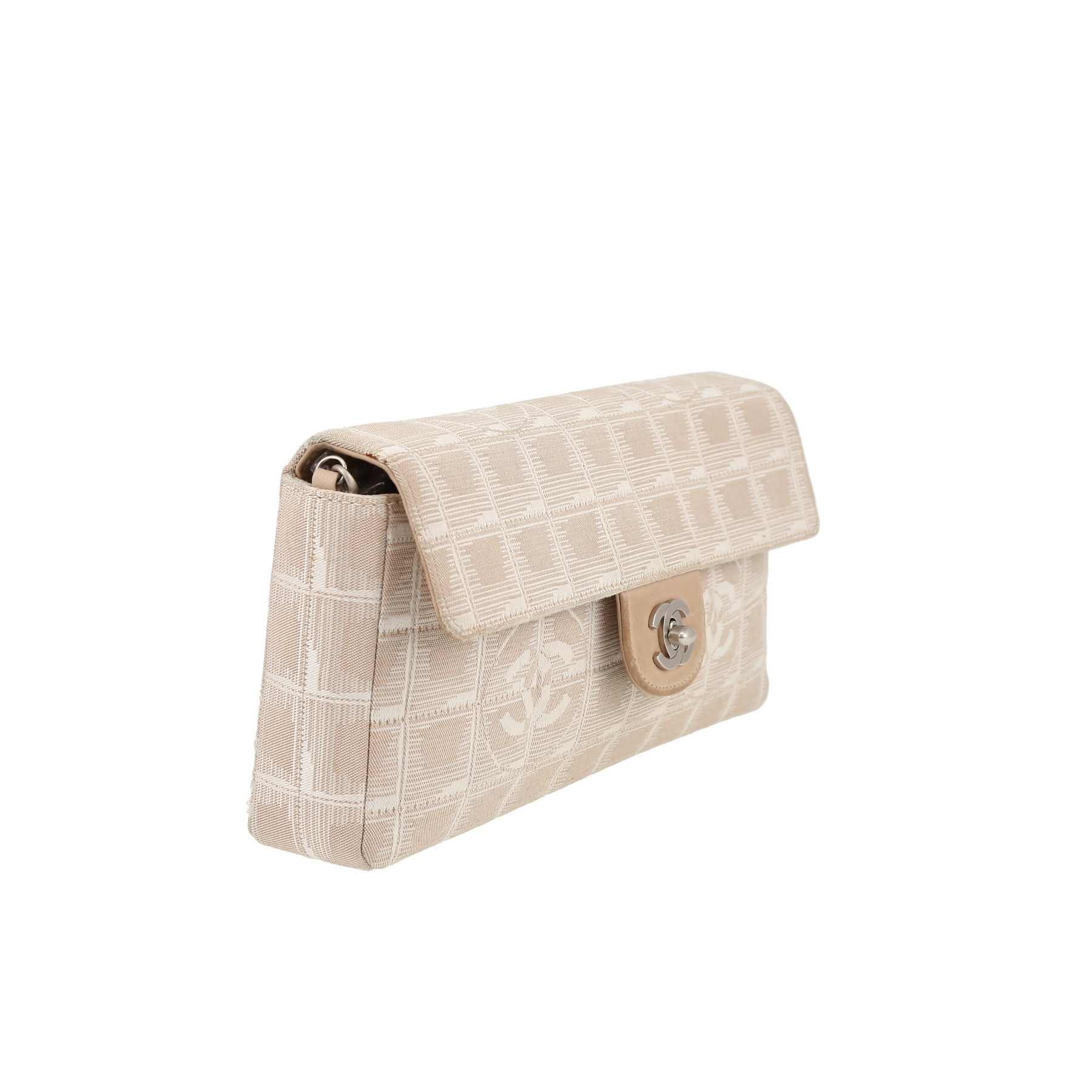 Chanel  Baguette handbag  in varnished pink canvas
