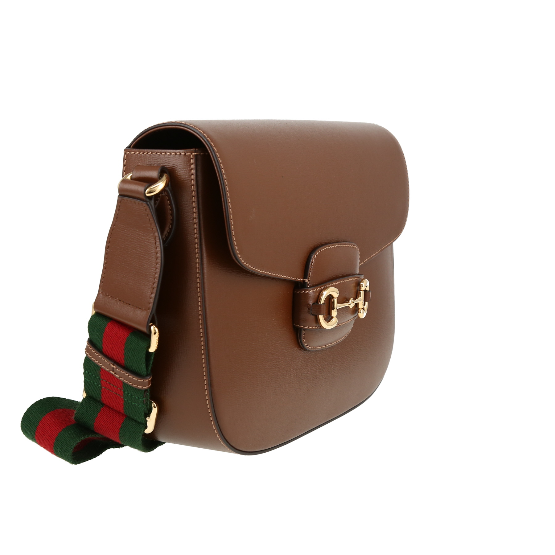 Sac bandoulière Gucci  1955 Horsebit grand modèle  en cuir marron