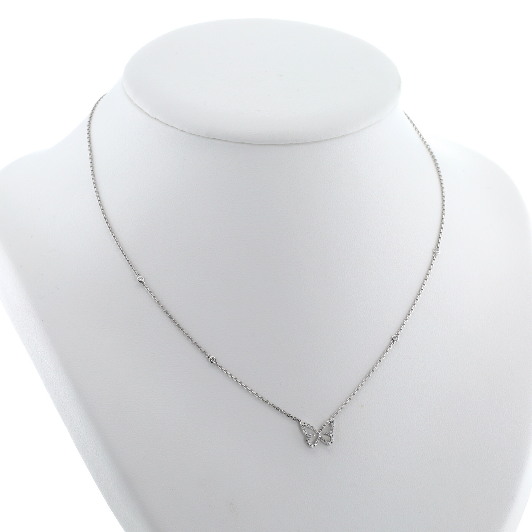 Messika Butterfly small model necklace in white gold and diamonds