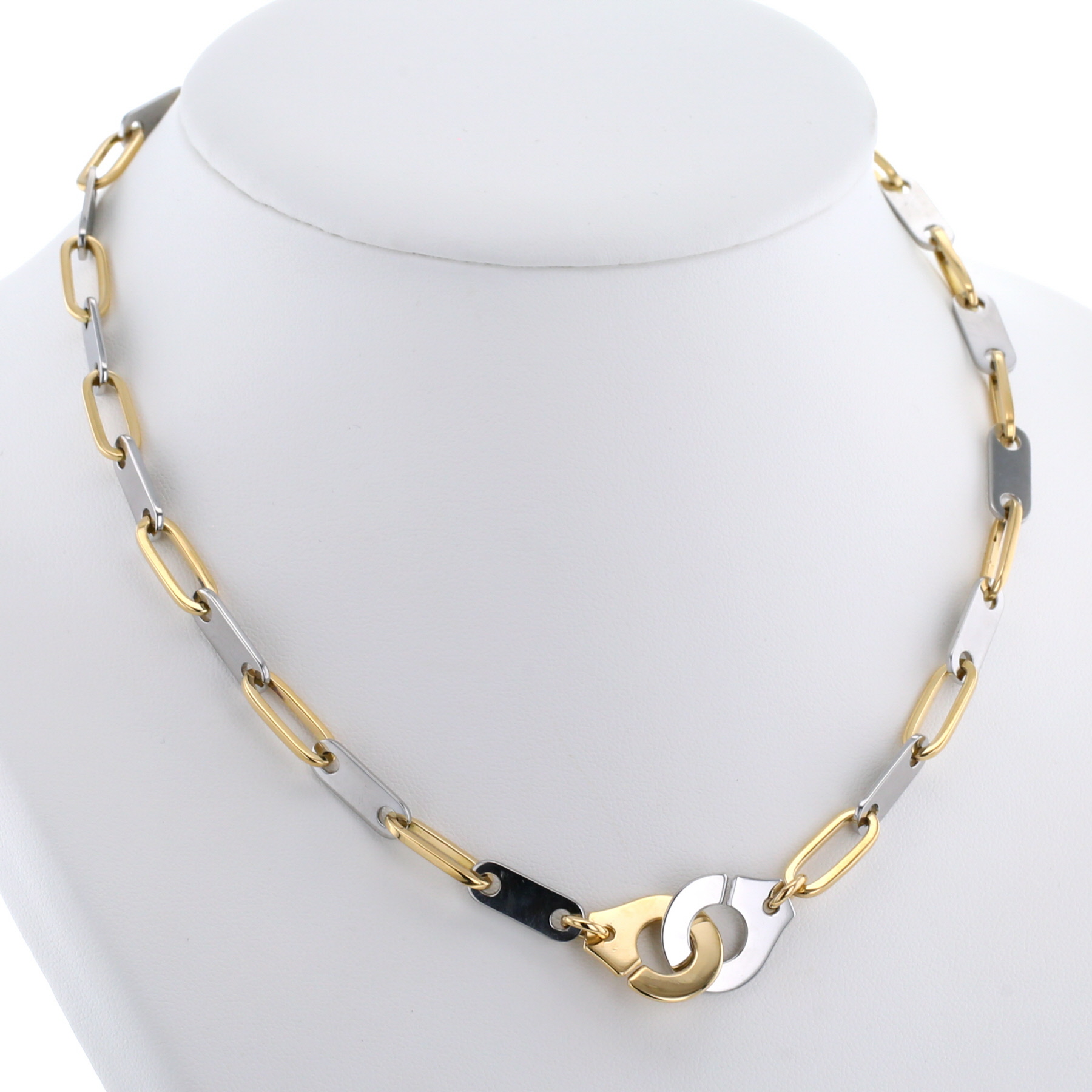 Dinh Van Menottes R15 necklace in yellow gold and stainless steel