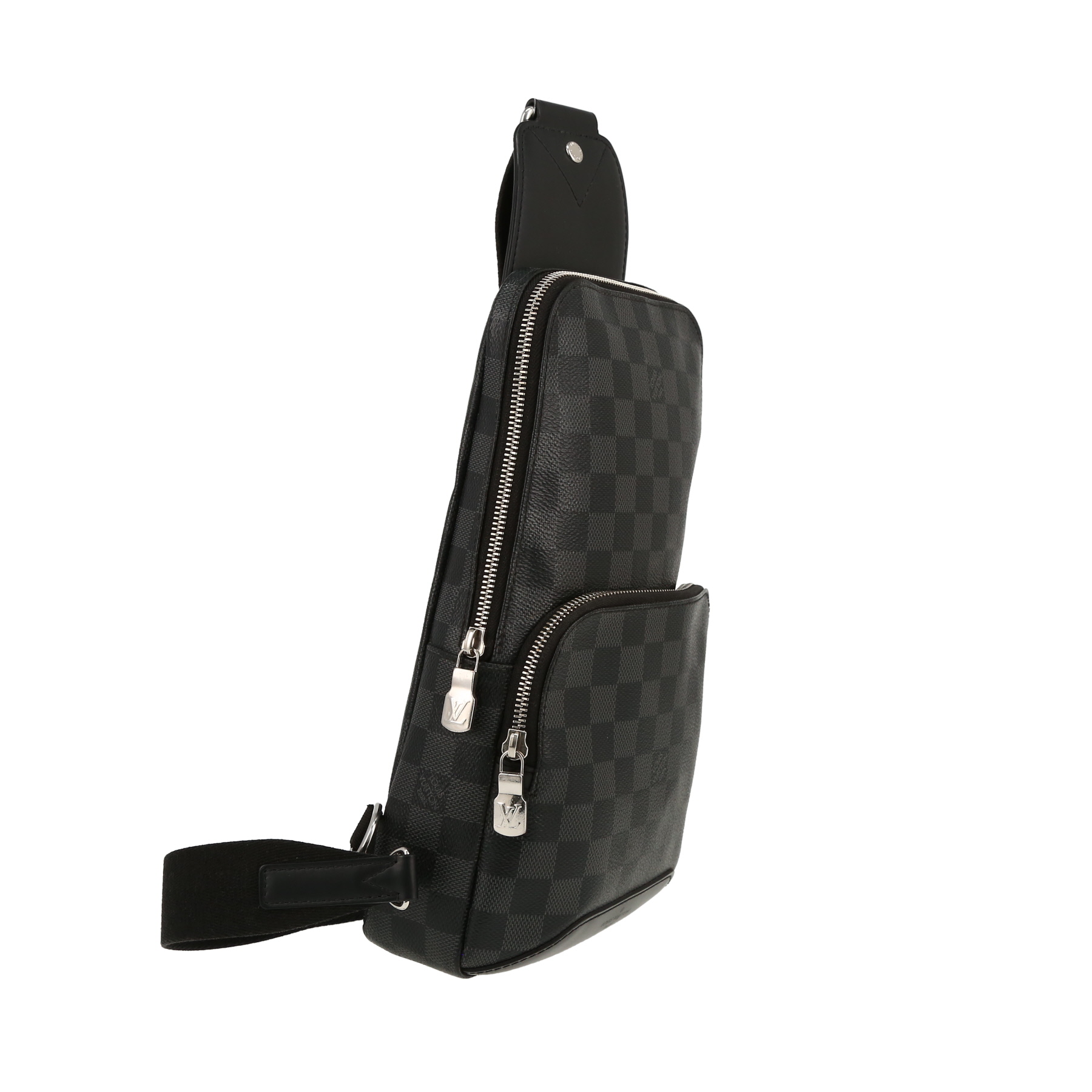 Bolso bandolera Louis Vuitton  Sling en lona a cuadros y cuero negro