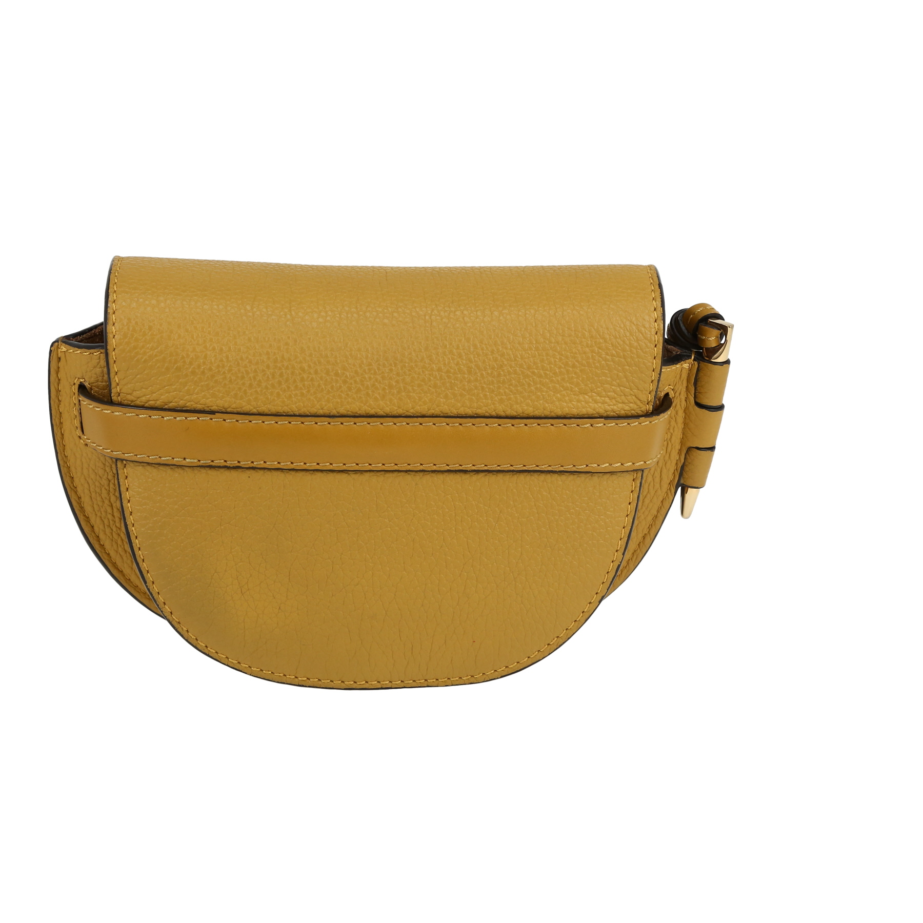 Gate Mini Shoulder Bag In Yellow Grained Leather
