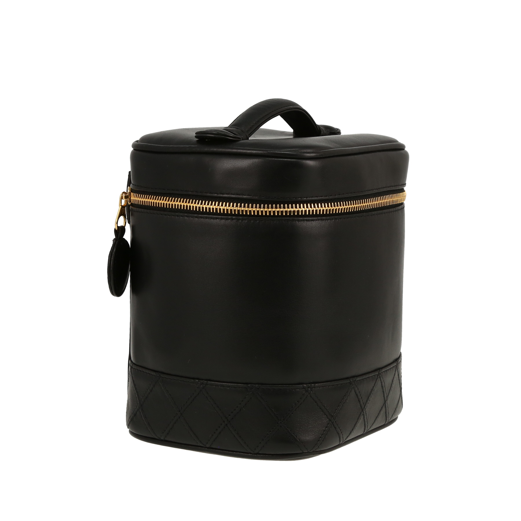 Chanel   vanity case  in black leather