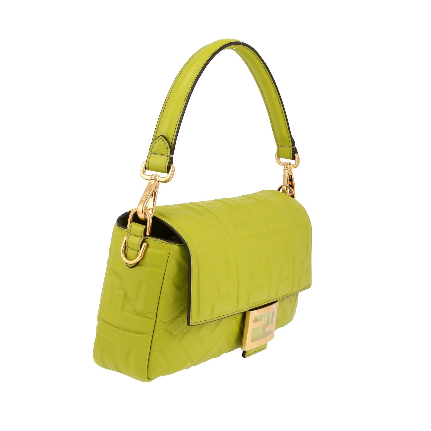 Fendi  Baguette handbag  in anise green monogram leather